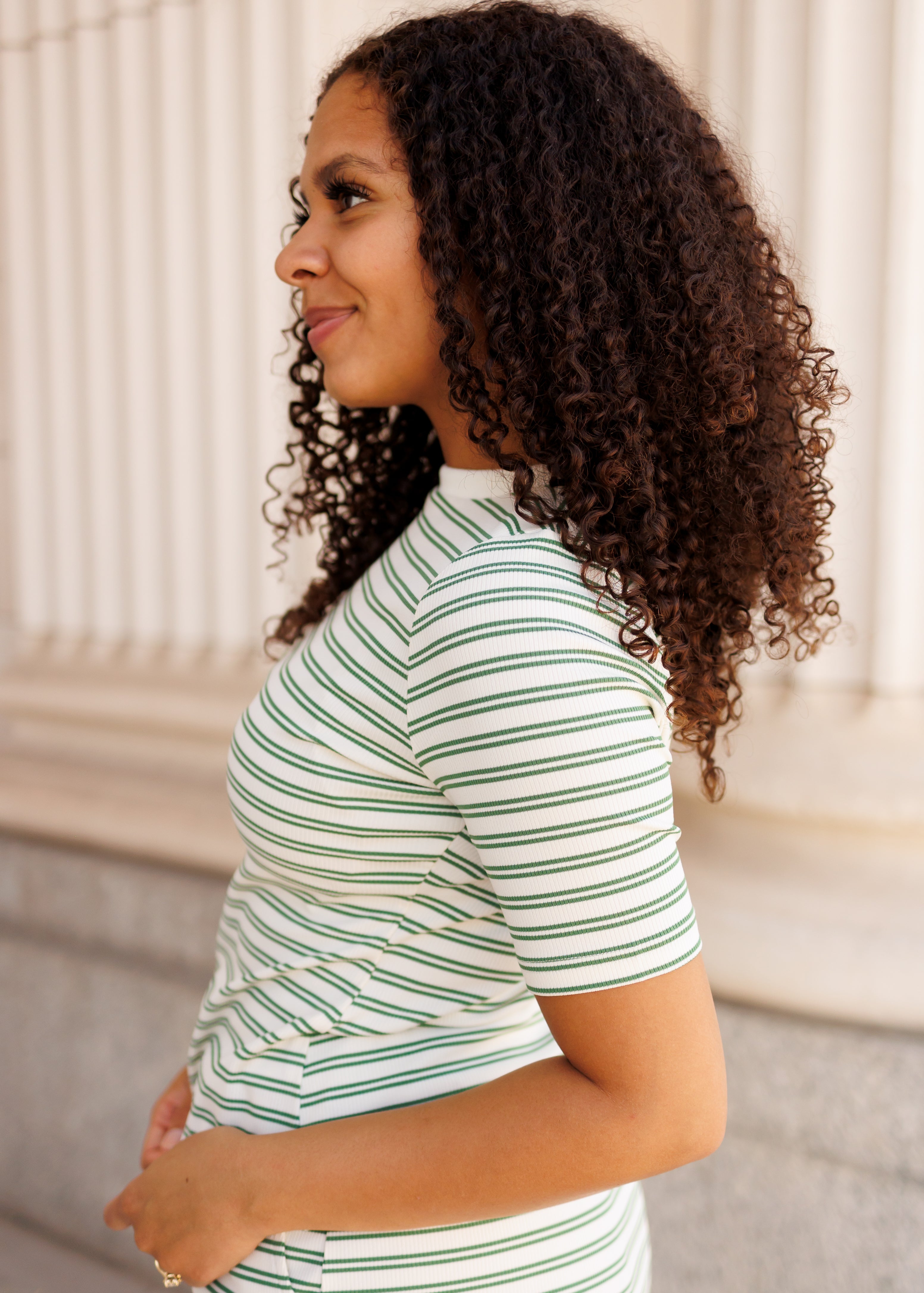 Klara Green Striped Top