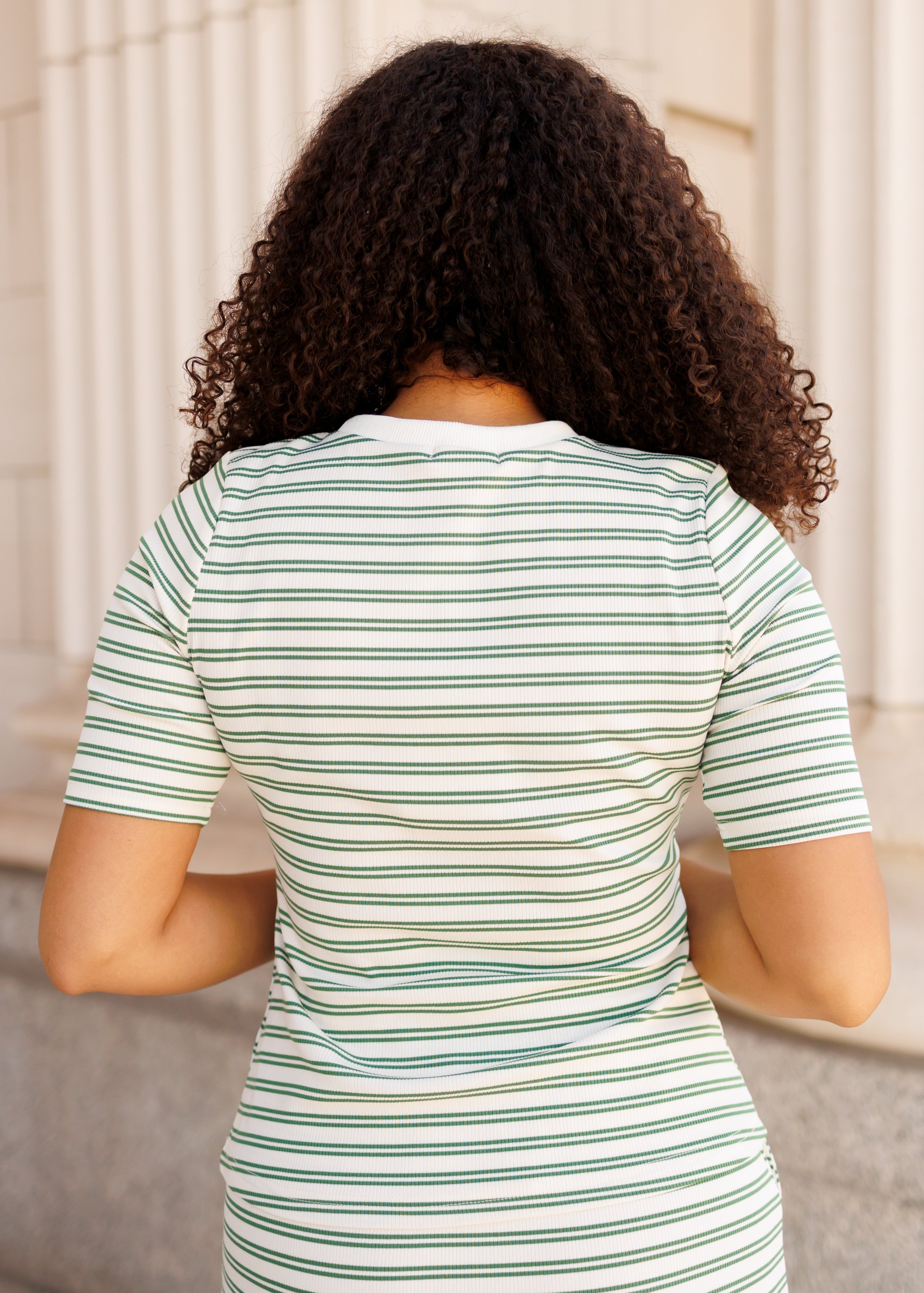 Klara Green Striped Top