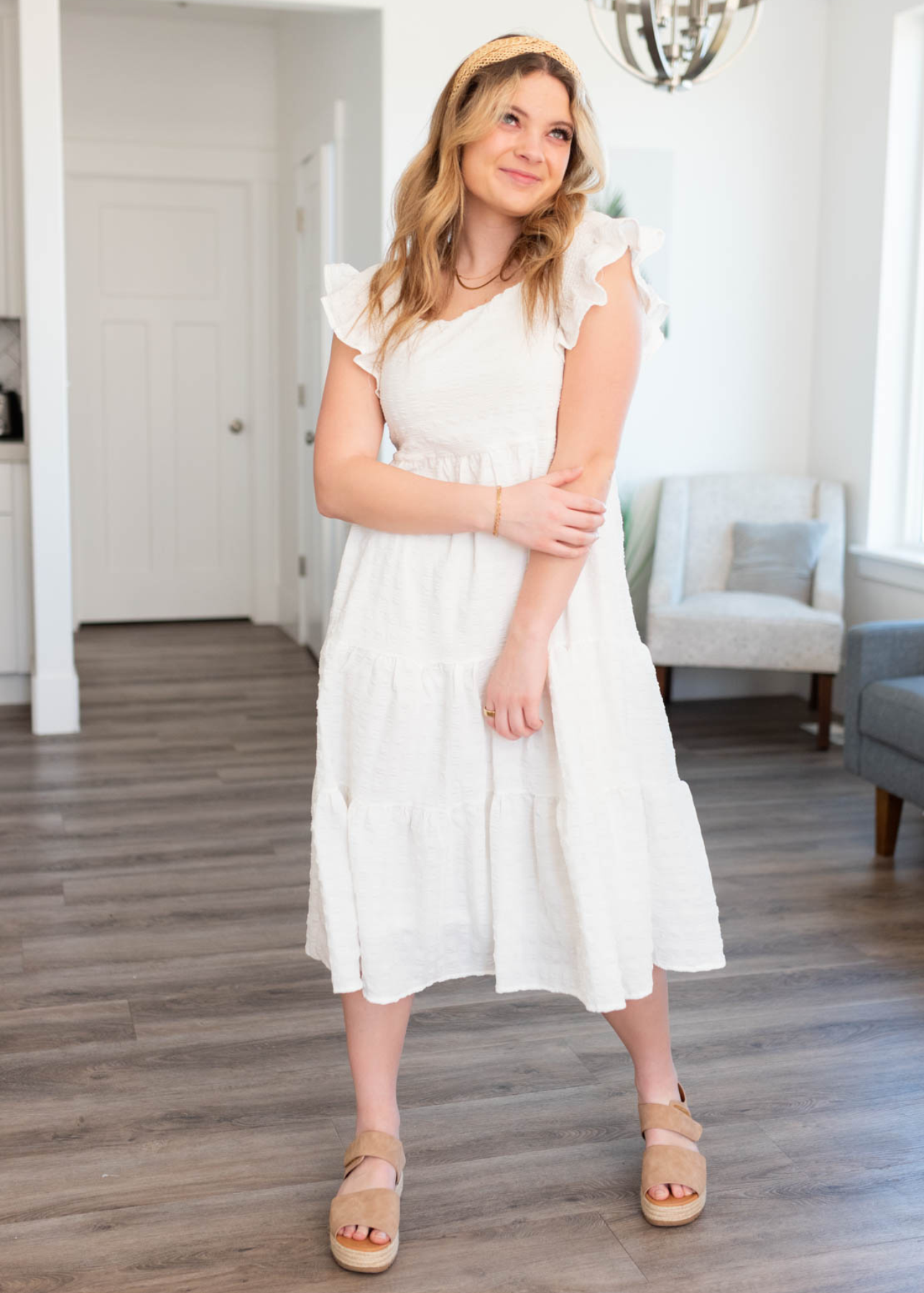 Kristi White Textured Dress