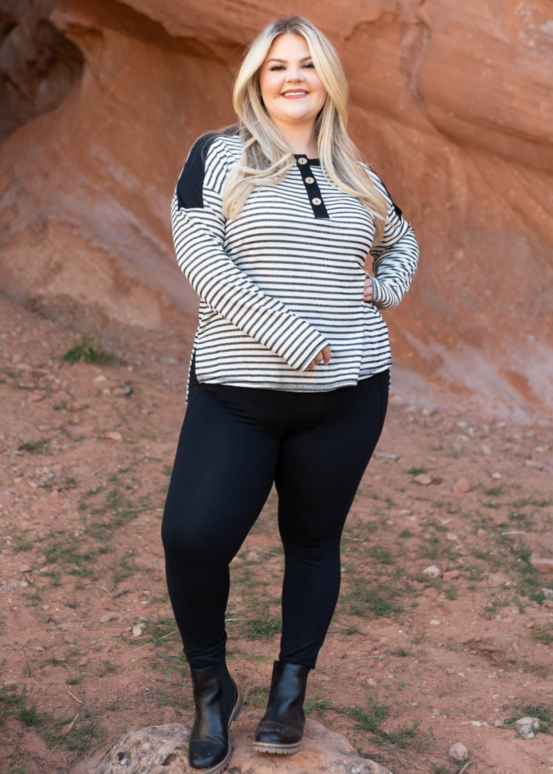 Kyla Black Striped Top