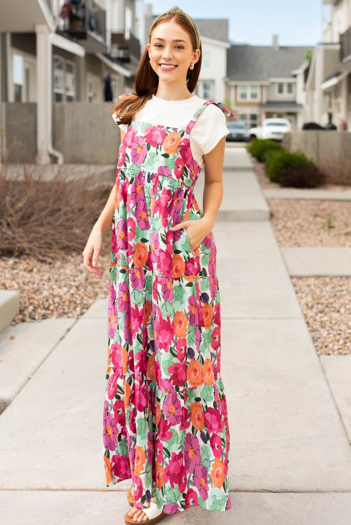 Lanie Multi Floral Tie Dress