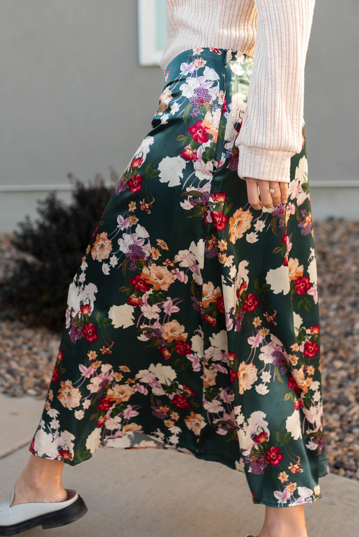 Lashae Satin Floral Skirt