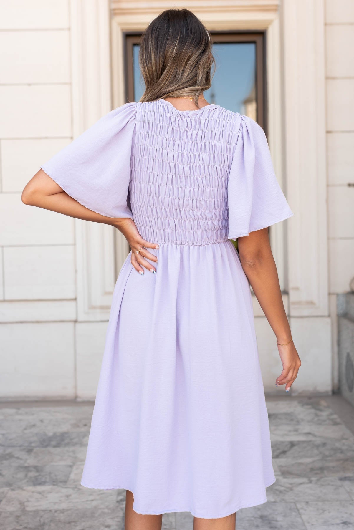 Laura Dusty Purple Midi Dress