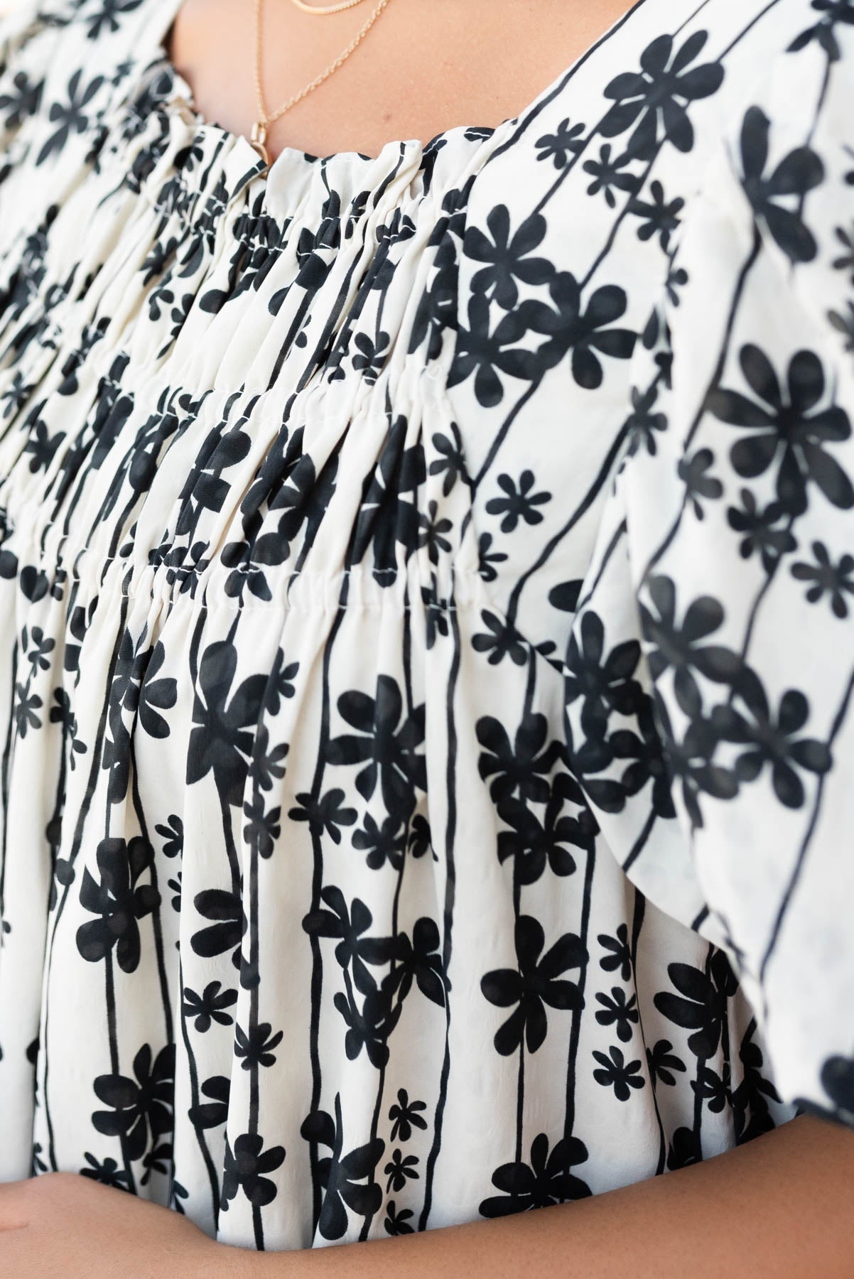 Lauryn Cream Black Floral Dress