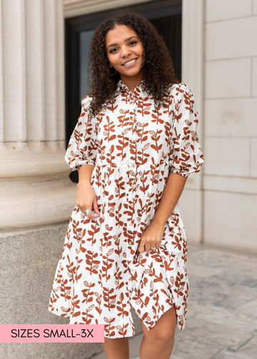 Leighann Brown Floral Dress