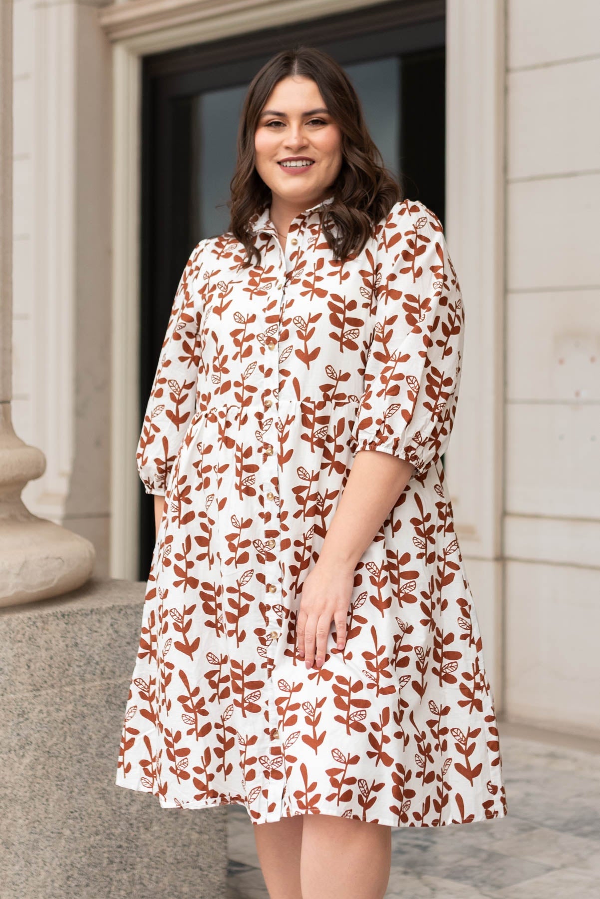 Leighann Brown Floral Dress