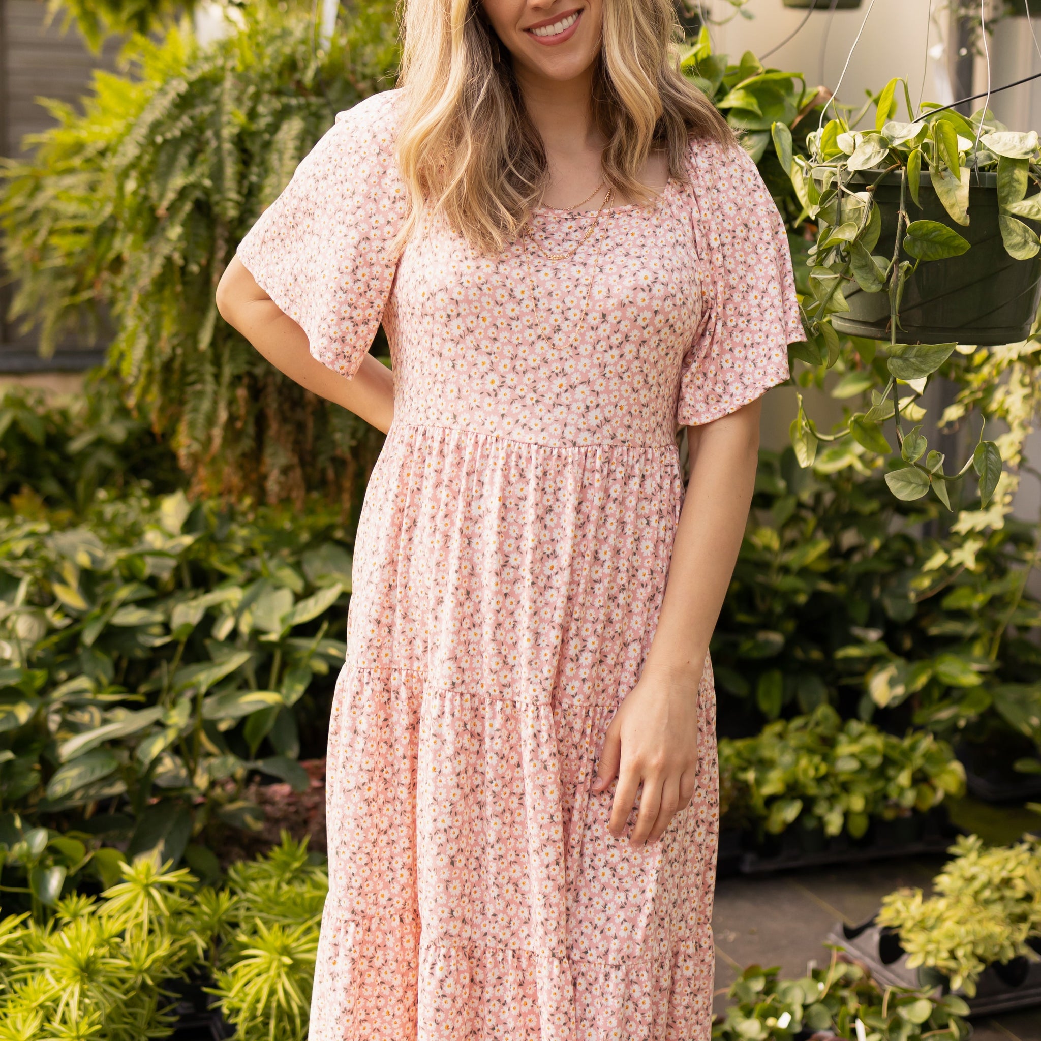 Leila Blush Floral Dress