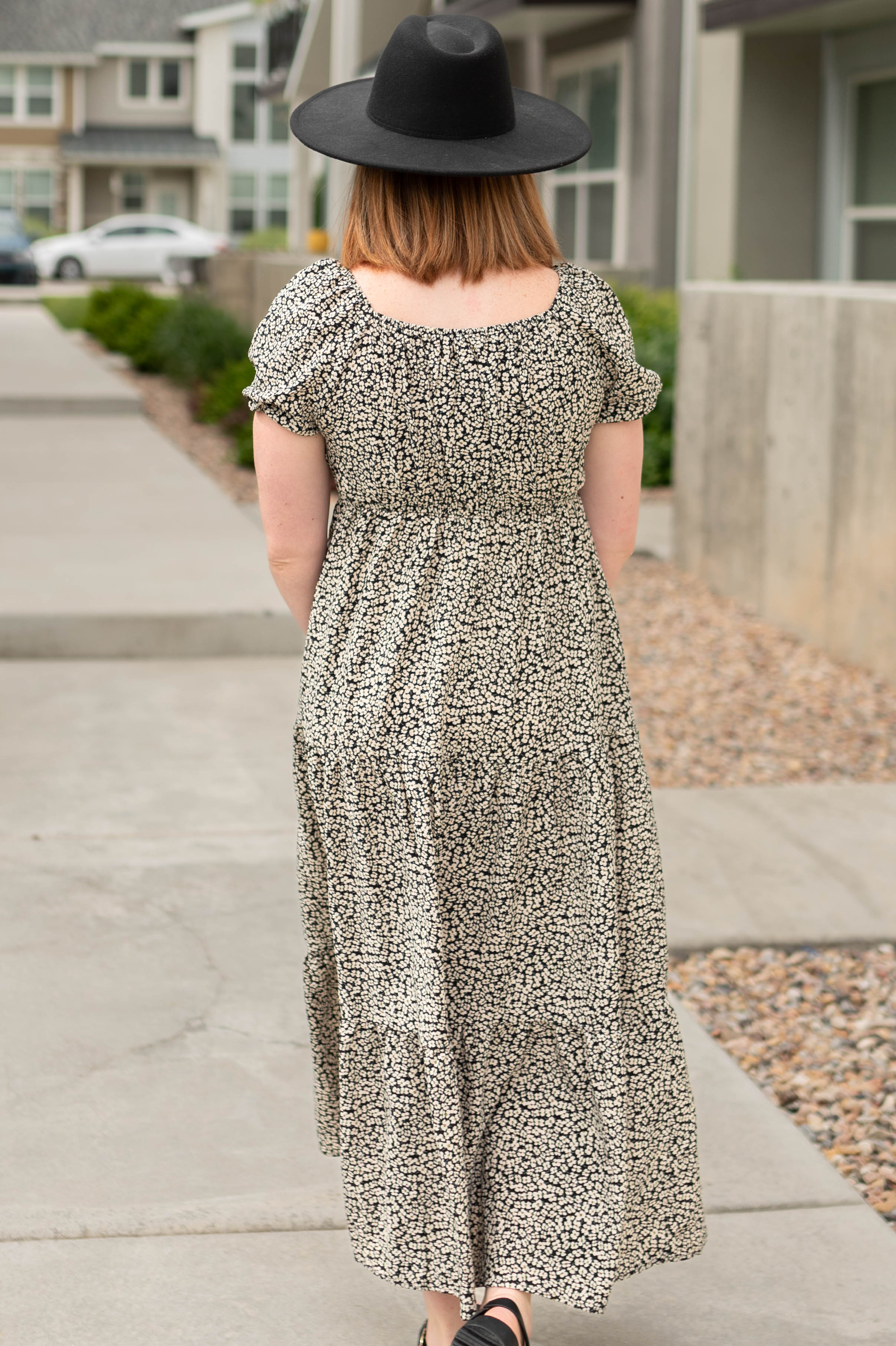Leslie Black Floral Dress