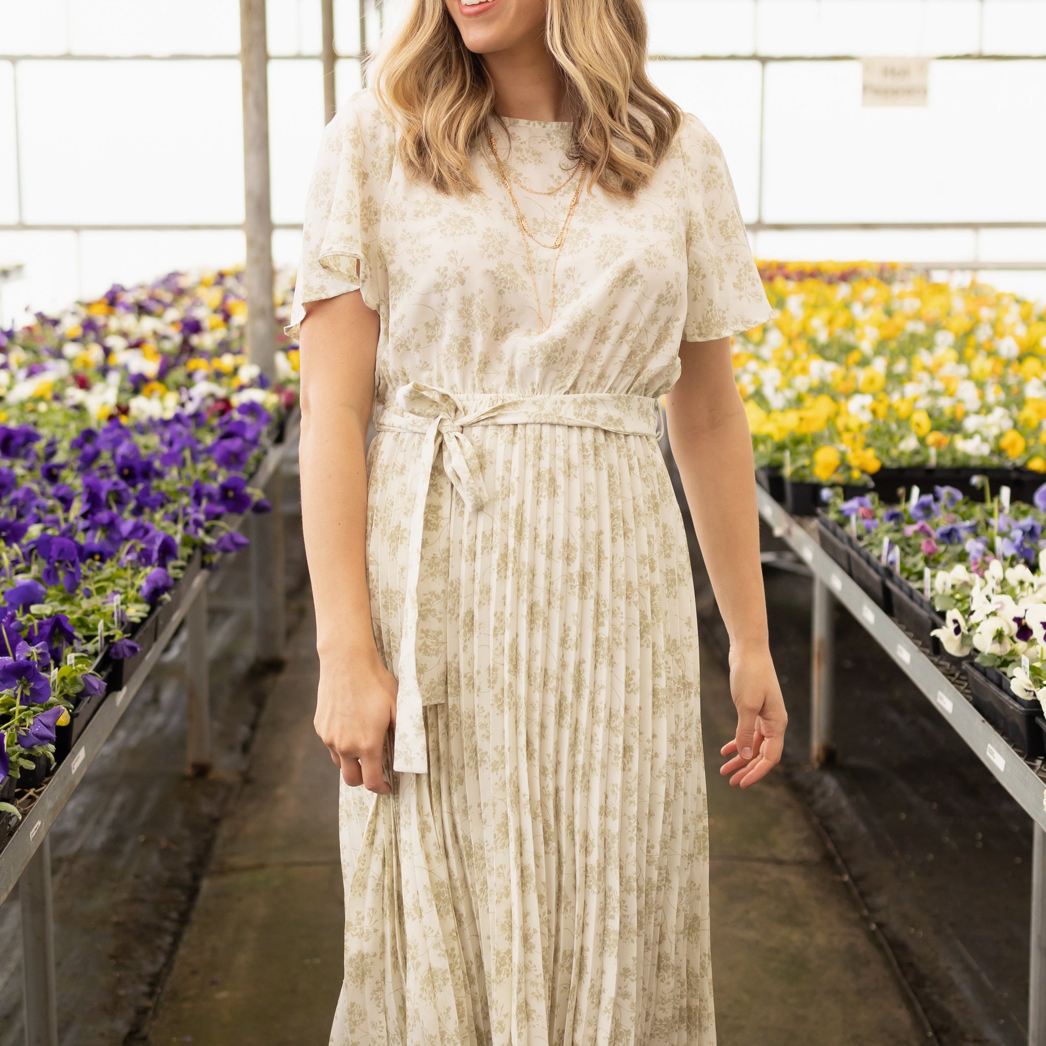Lexi Sage Floral Dress