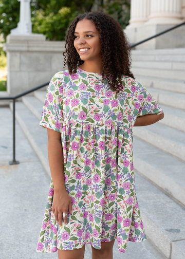 Leyton Ivory Multi Floral Dress