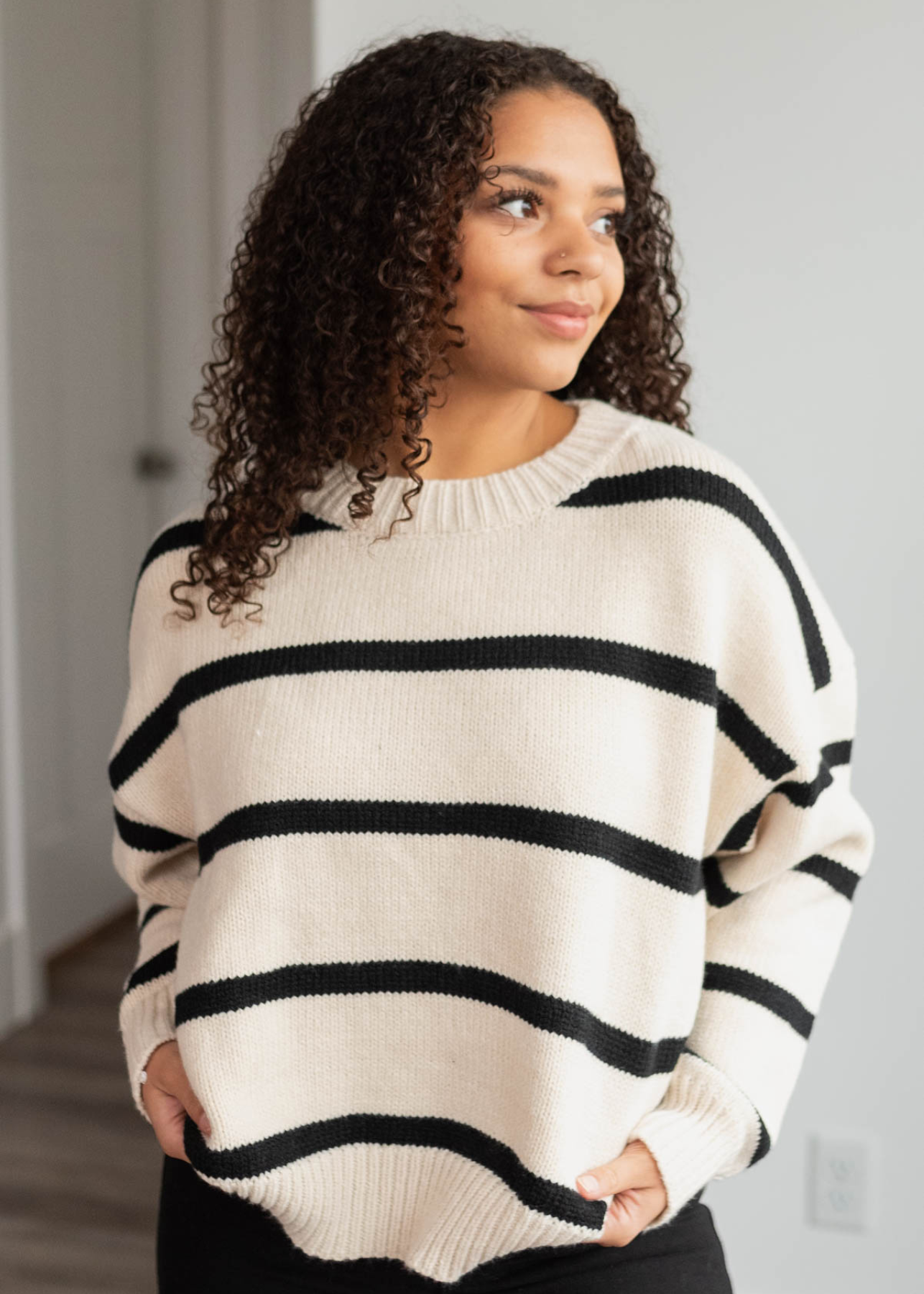 Lia Black Stripe Sweater