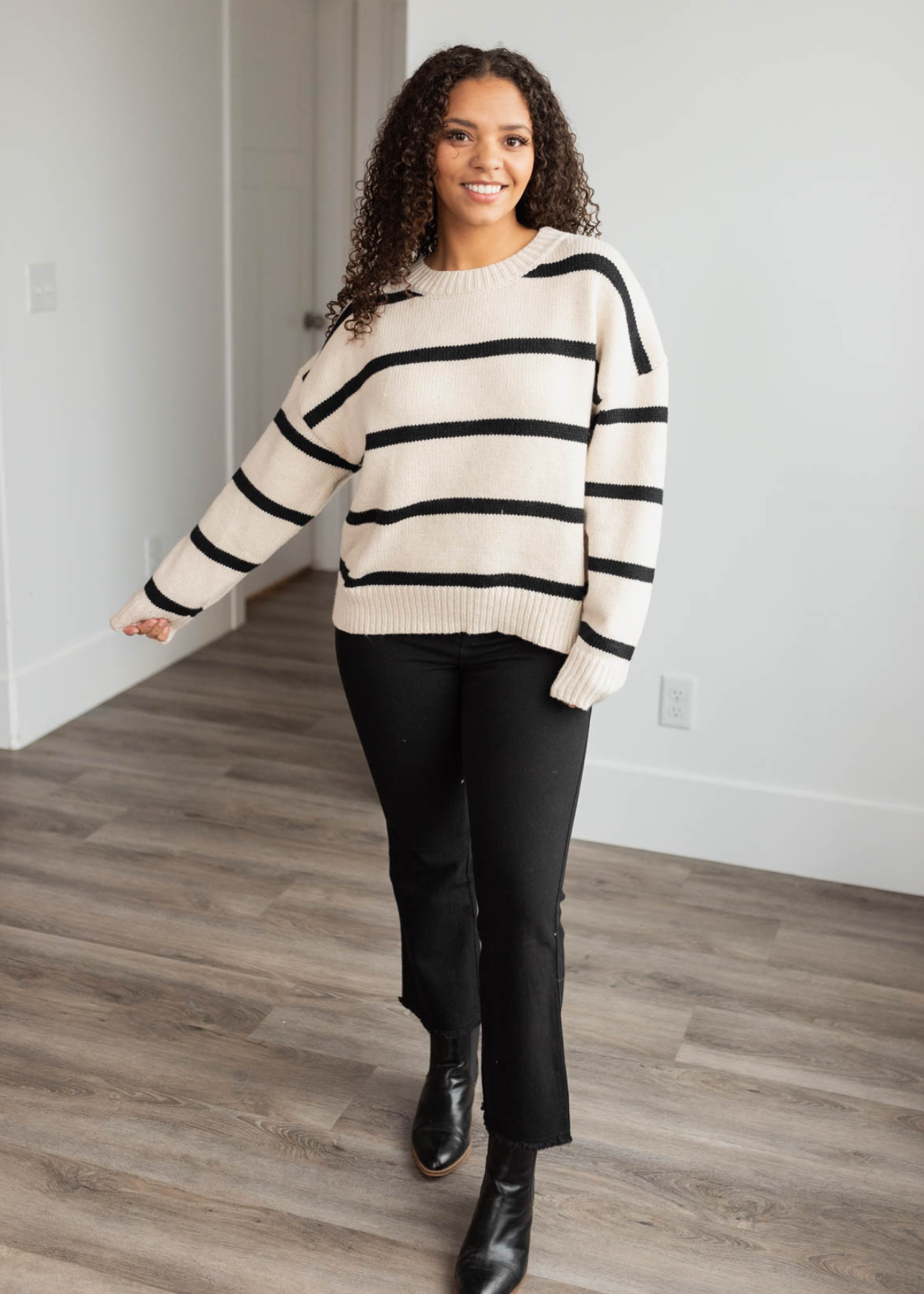 Lia Black Stripe Sweater