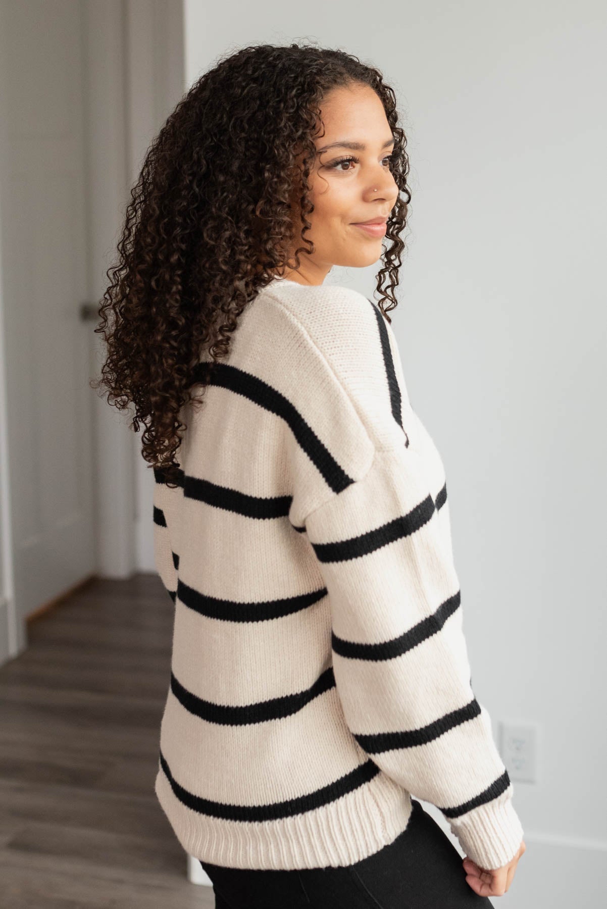 Lia Black Stripe Sweater