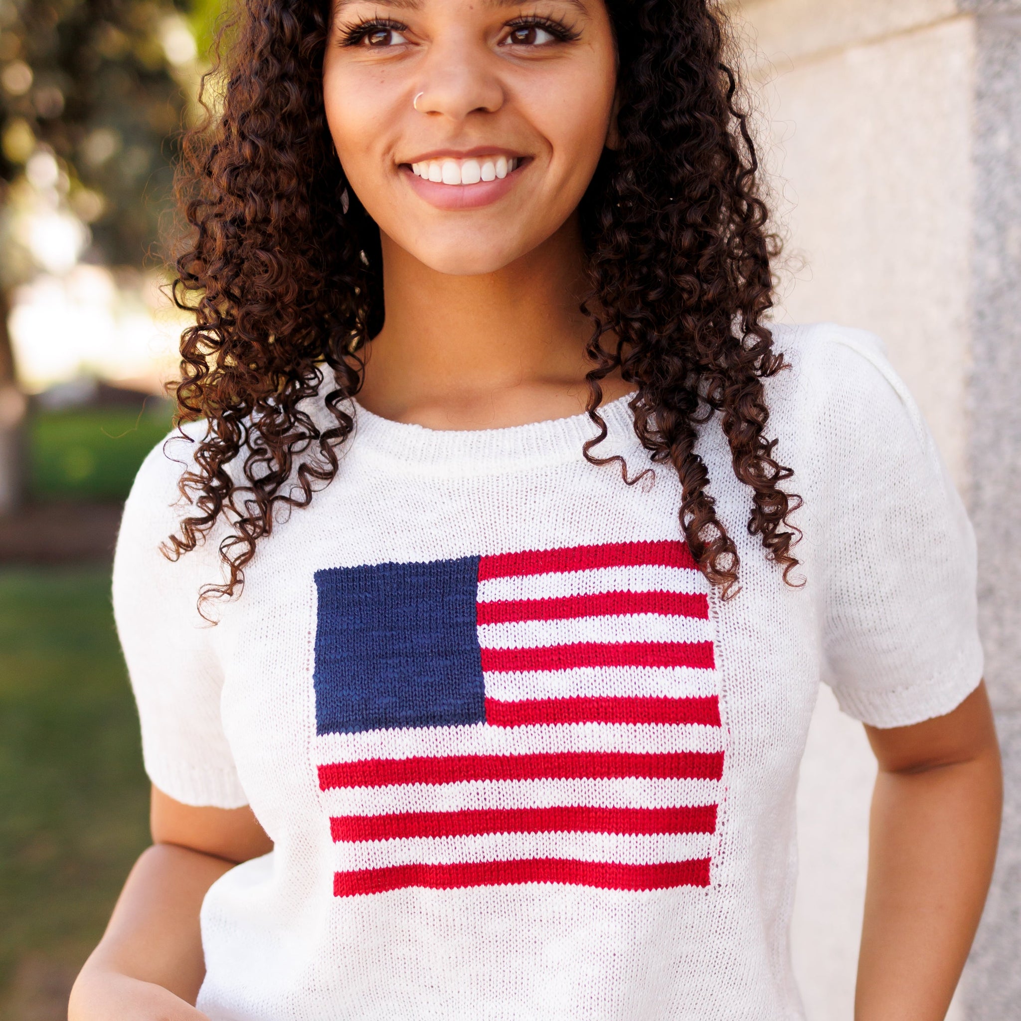 Liberty Ivory Flag Sweater Top