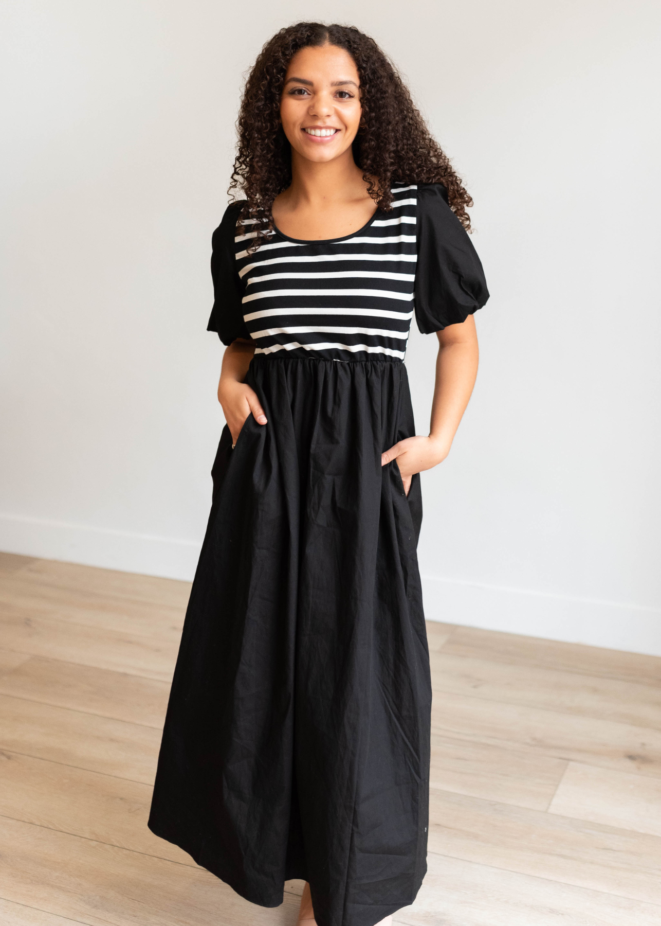 Liesel Black Stripe Dress