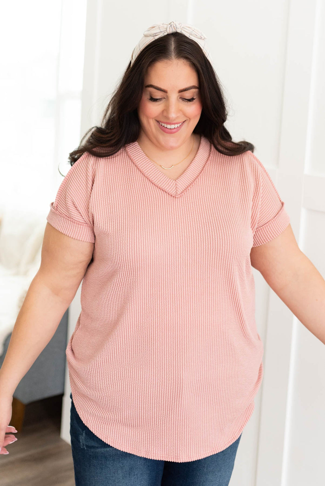 Liliana Mauve Ribbed Top