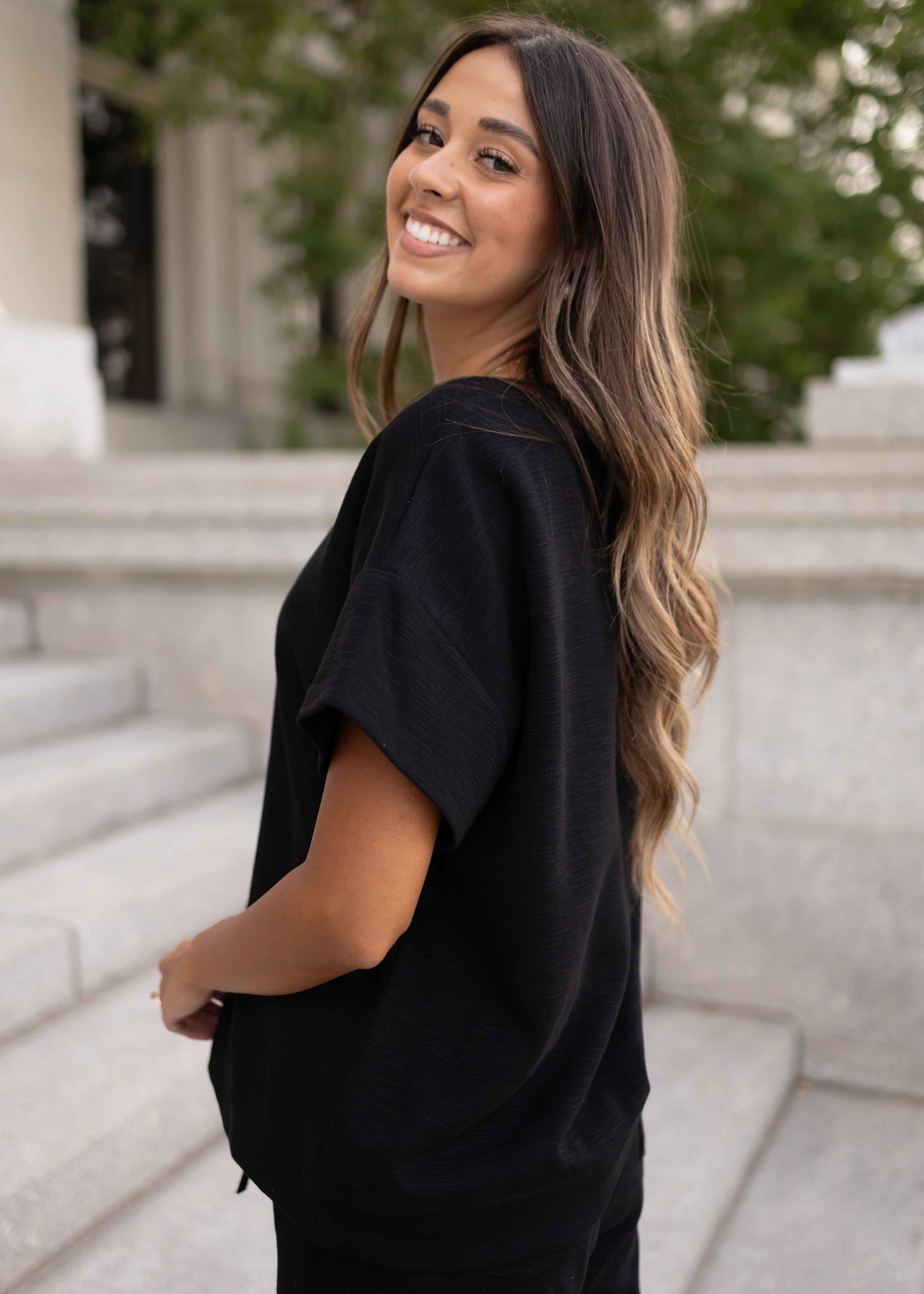 Lillian Black Knit Top