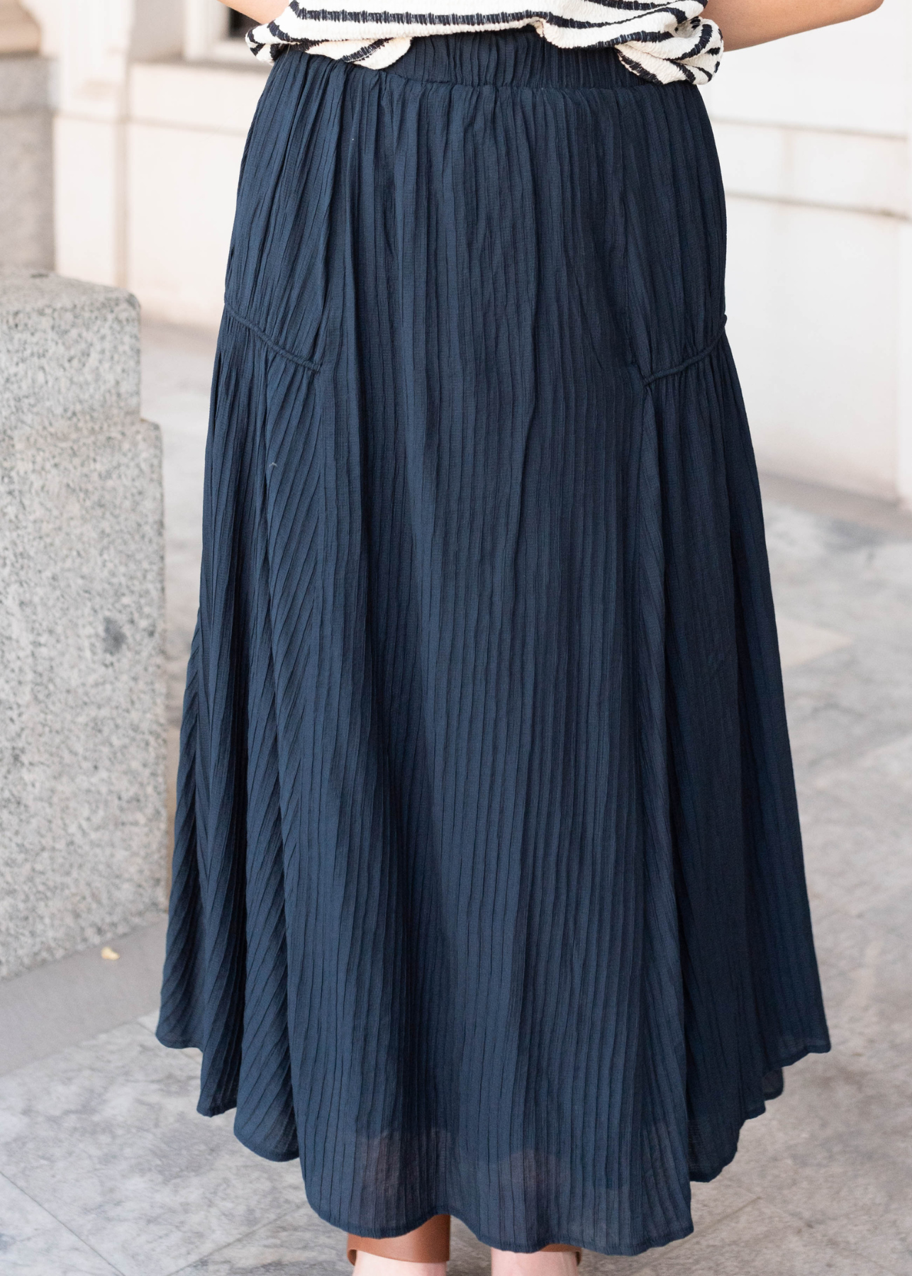 Lillian Navy Maxi Skirt