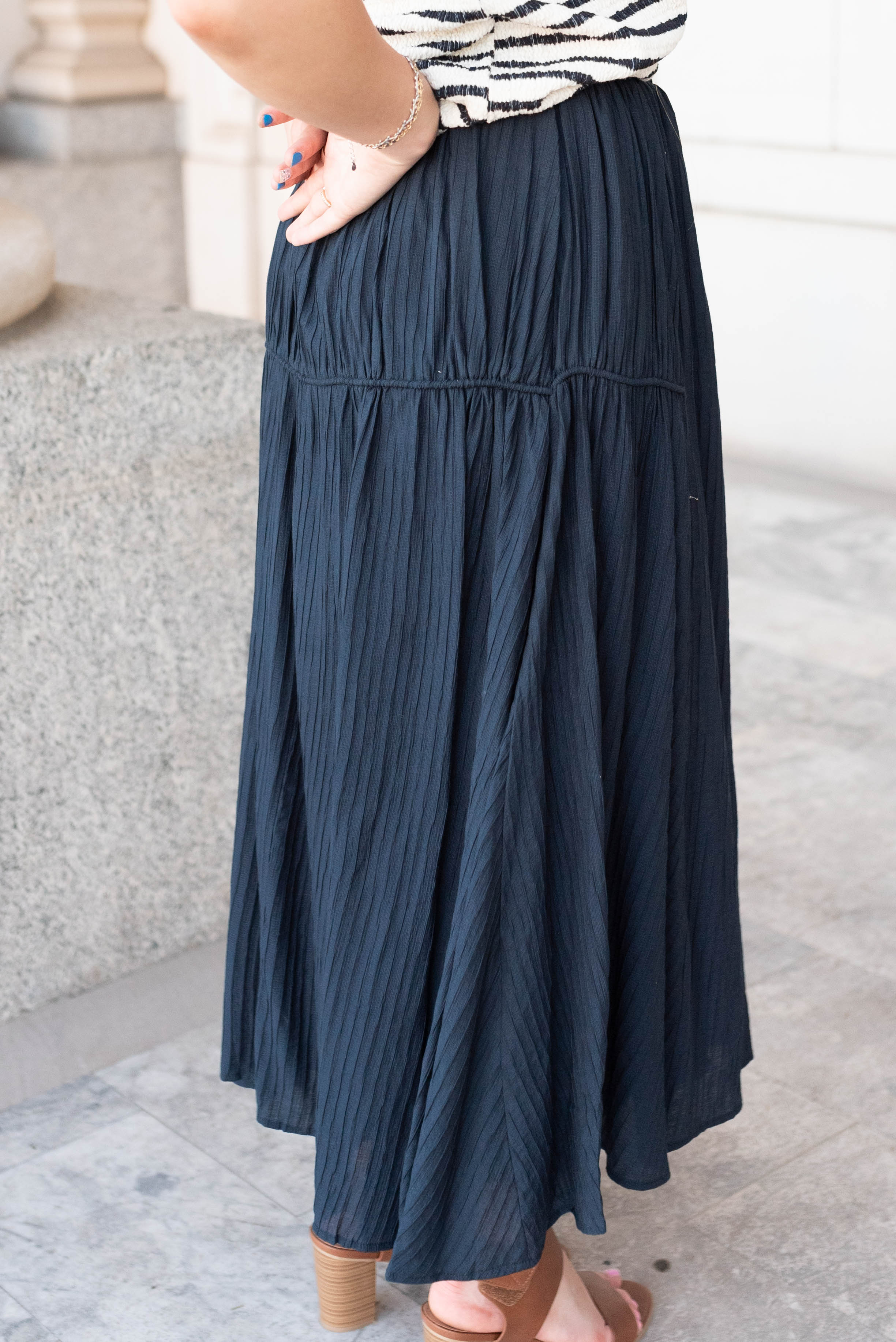 Lillian Navy Maxi Skirt