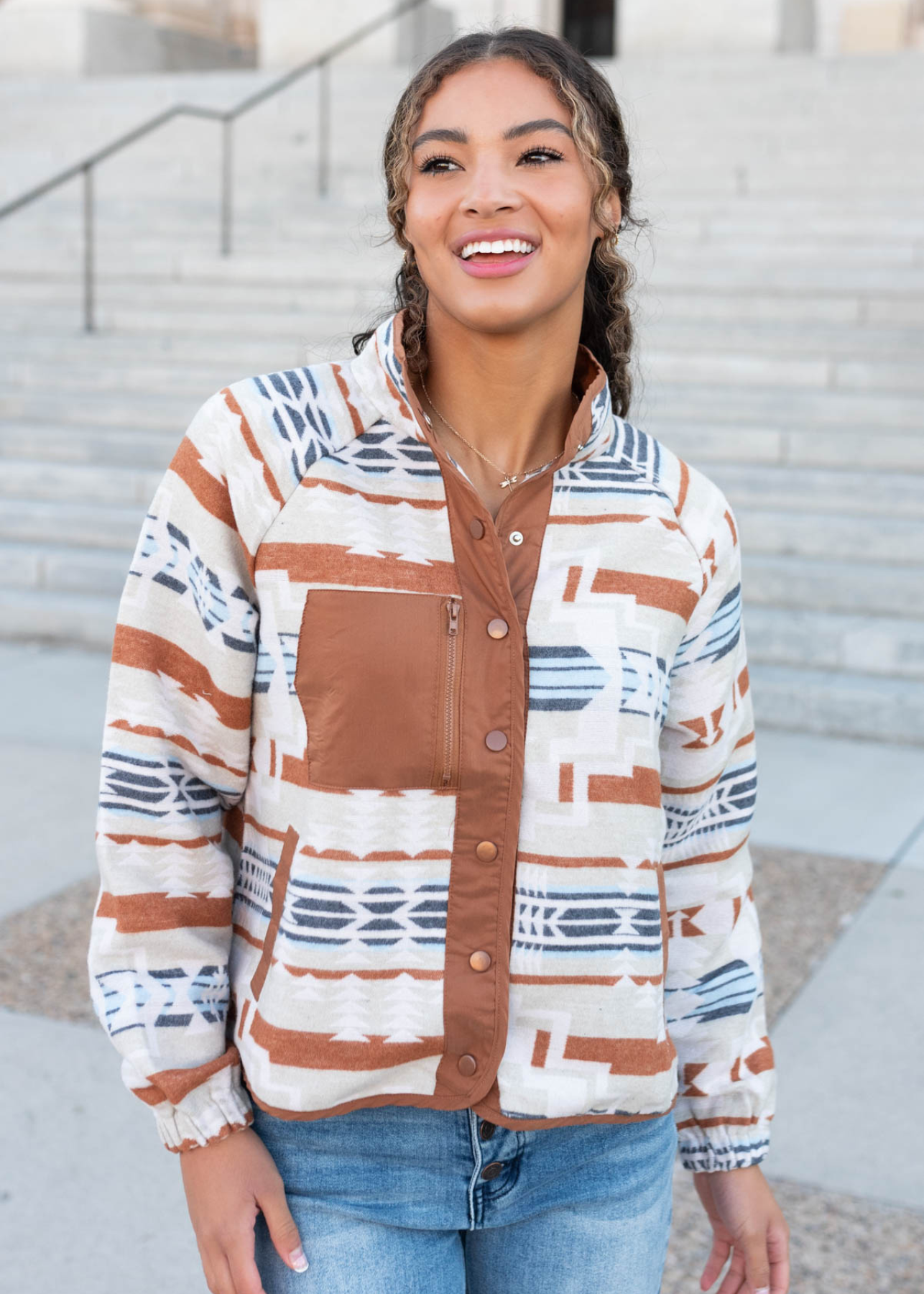 Lily Brown Aztec Shacket