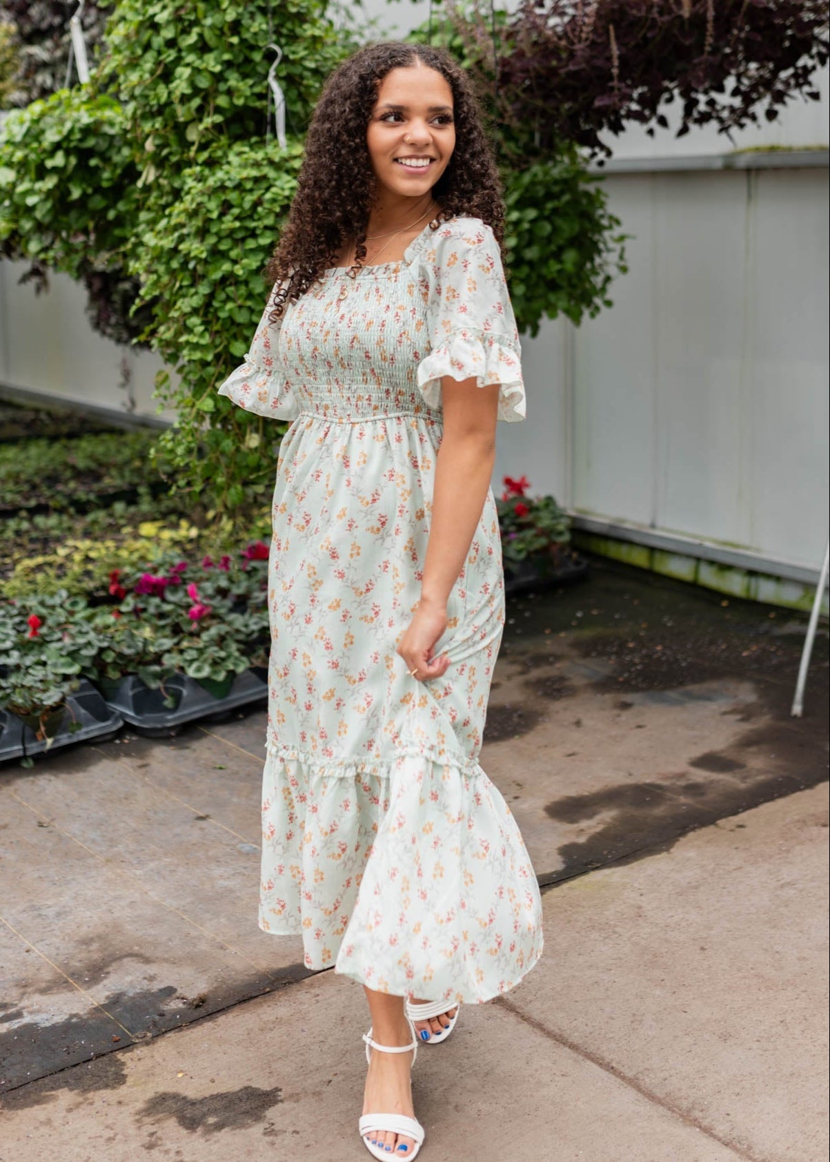 Lily Mint Floral Dress