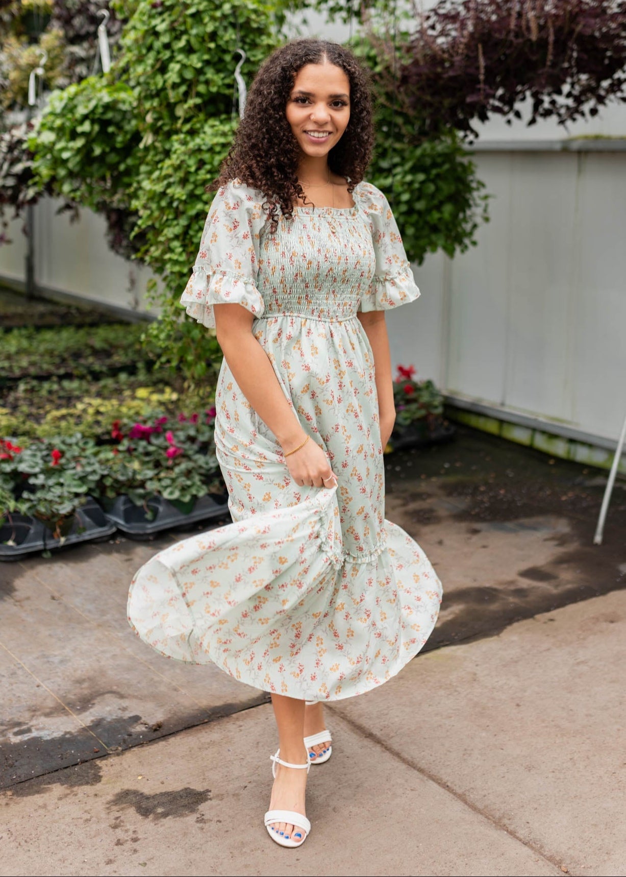 Lily Mint Floral Dress