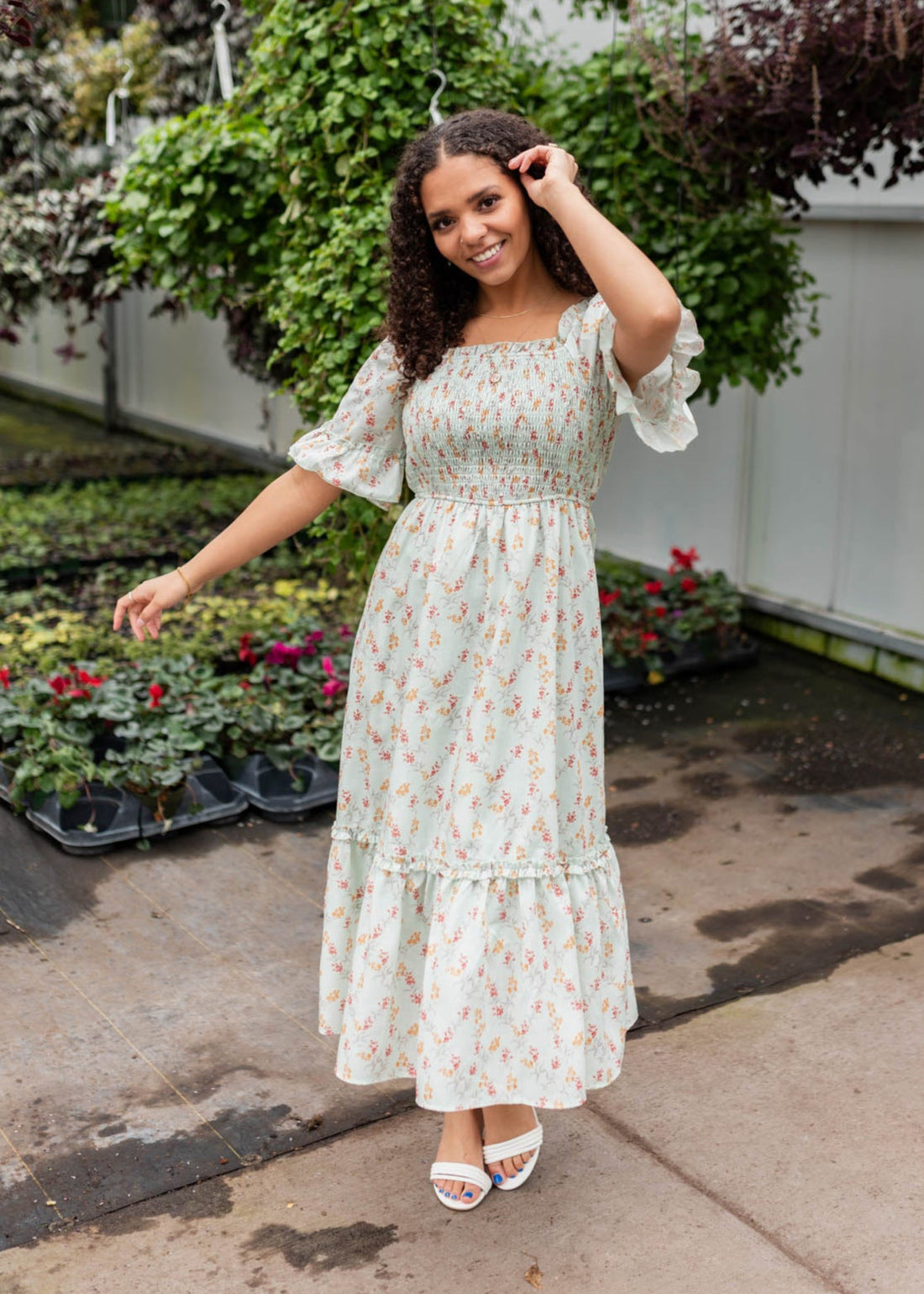 Lily Mint Floral Dress