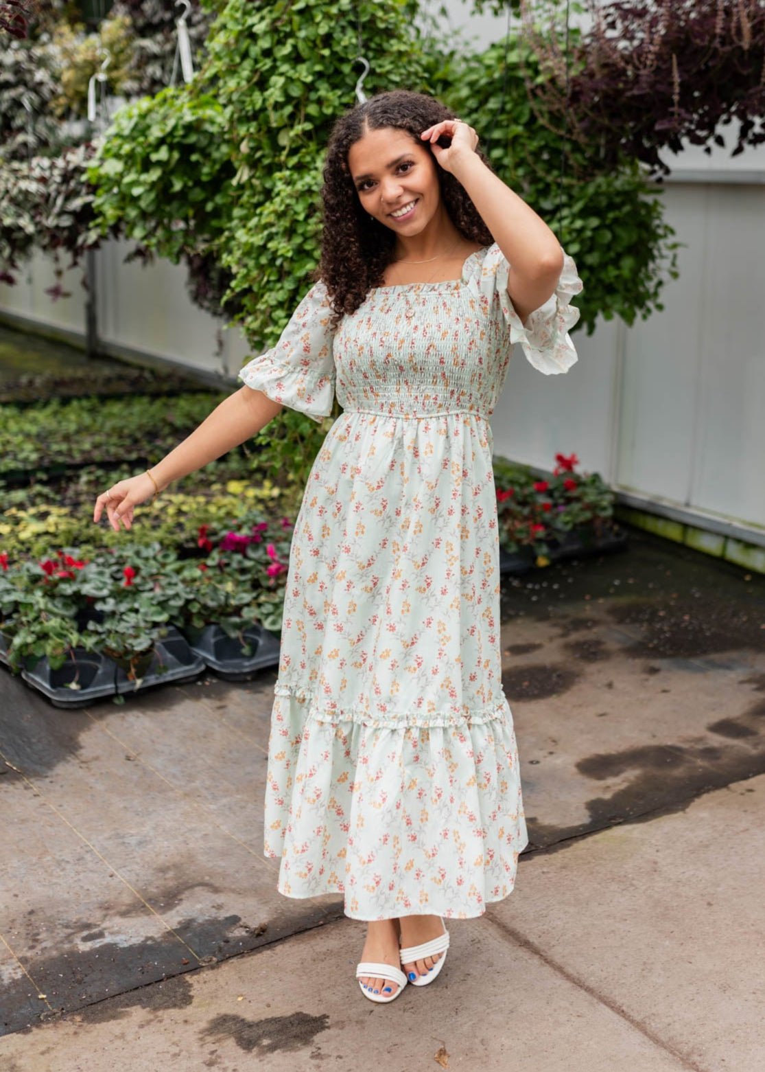 Lily Mint Floral Dress