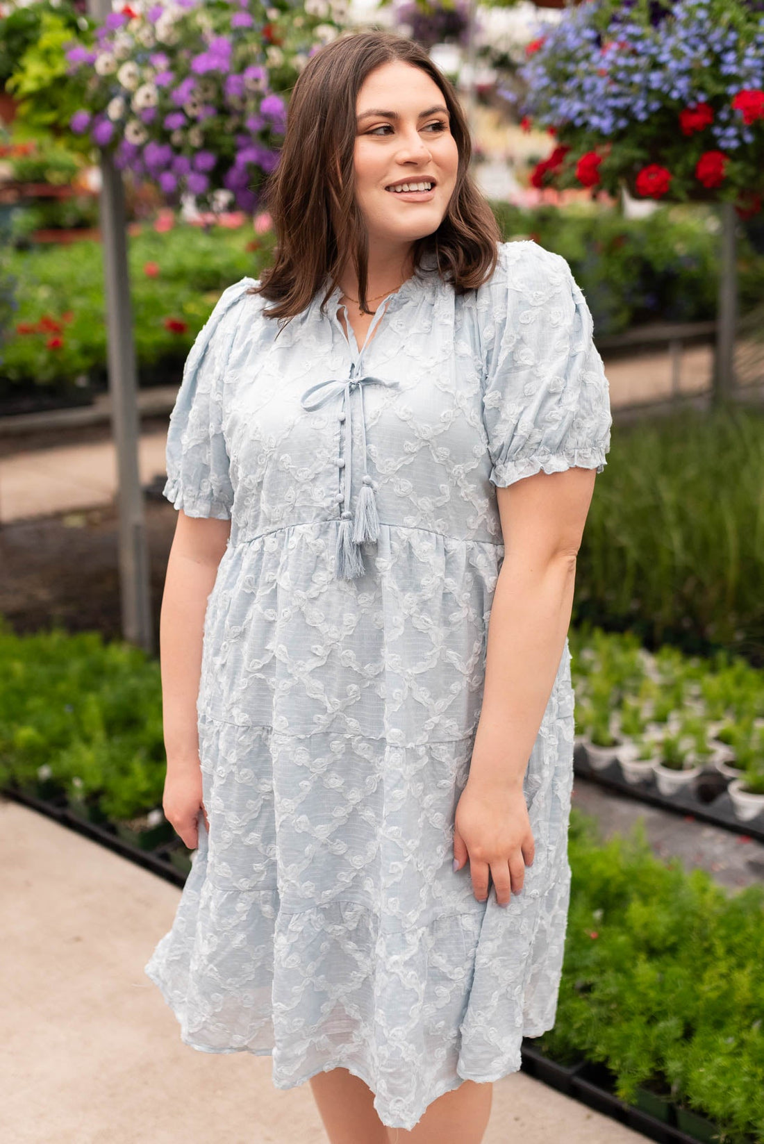 Lindi Light Blue Tiered Dress