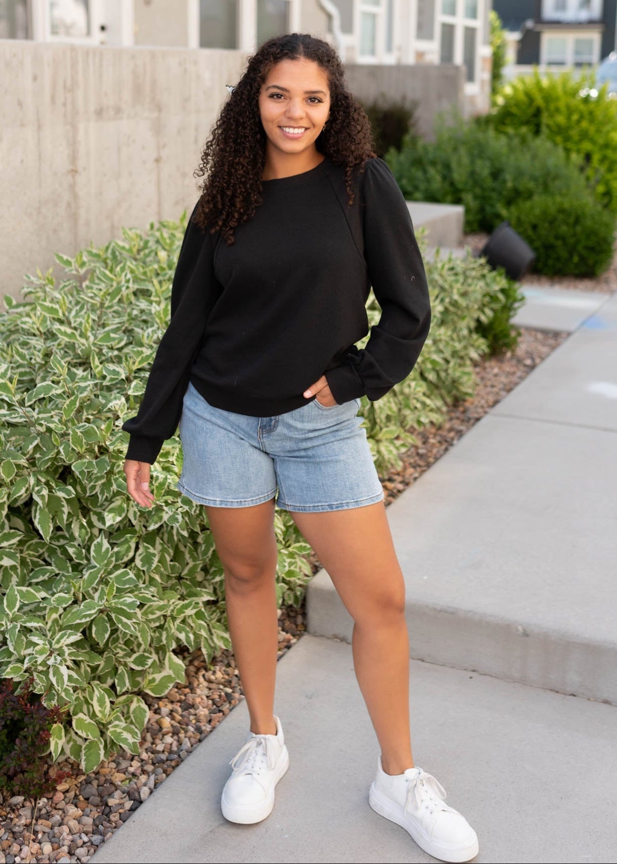 Lisa Black Long Sleeve Top