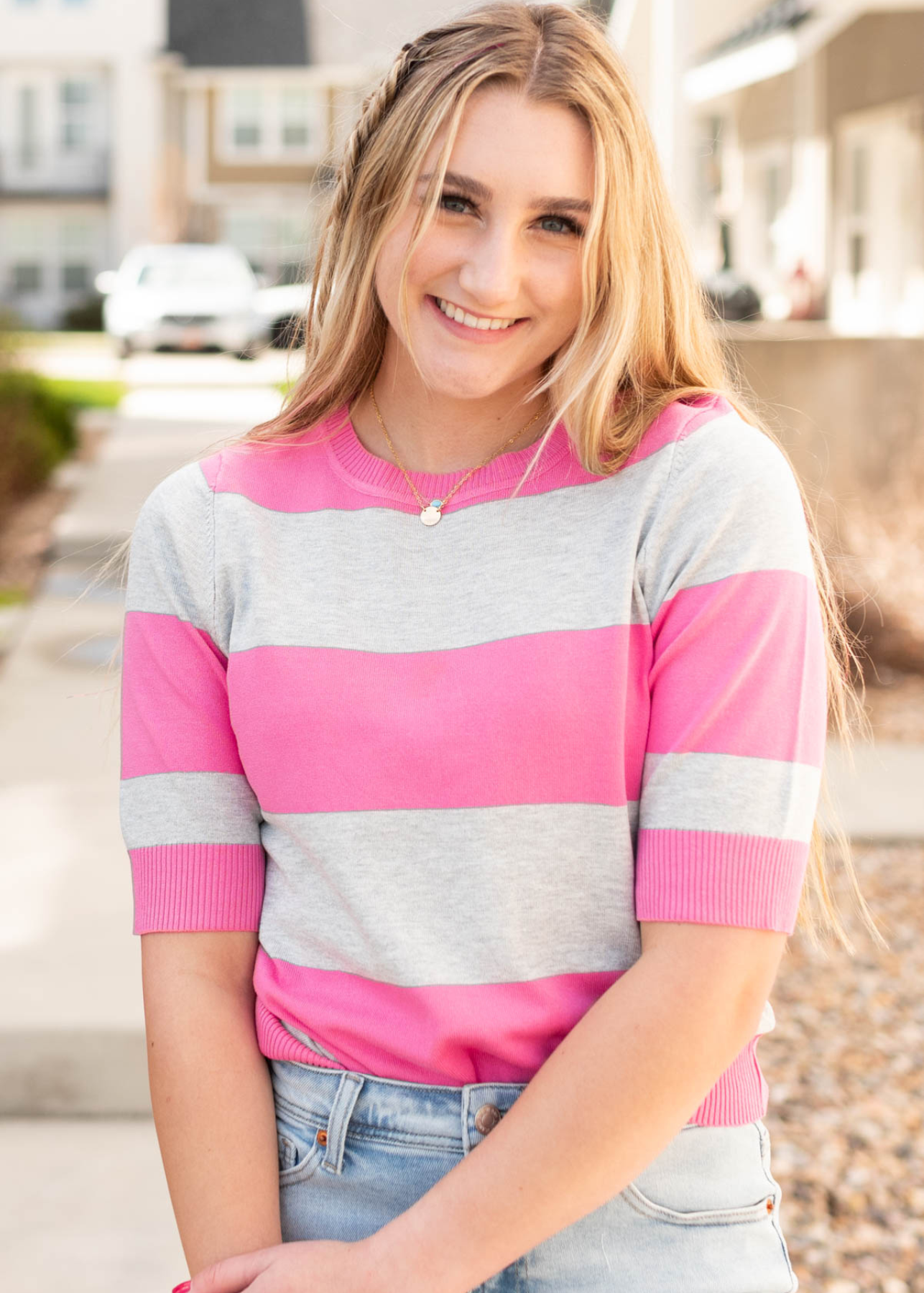 Lissa Pink Stripe Top