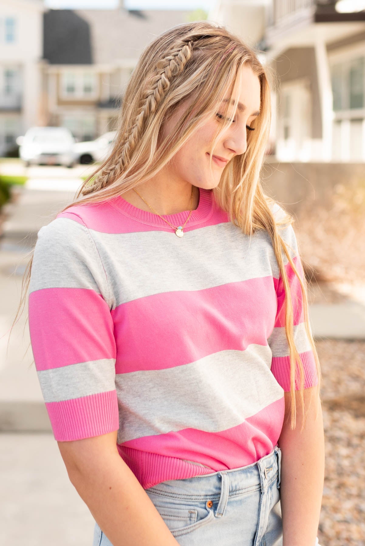 Lissa Pink Stripe Top