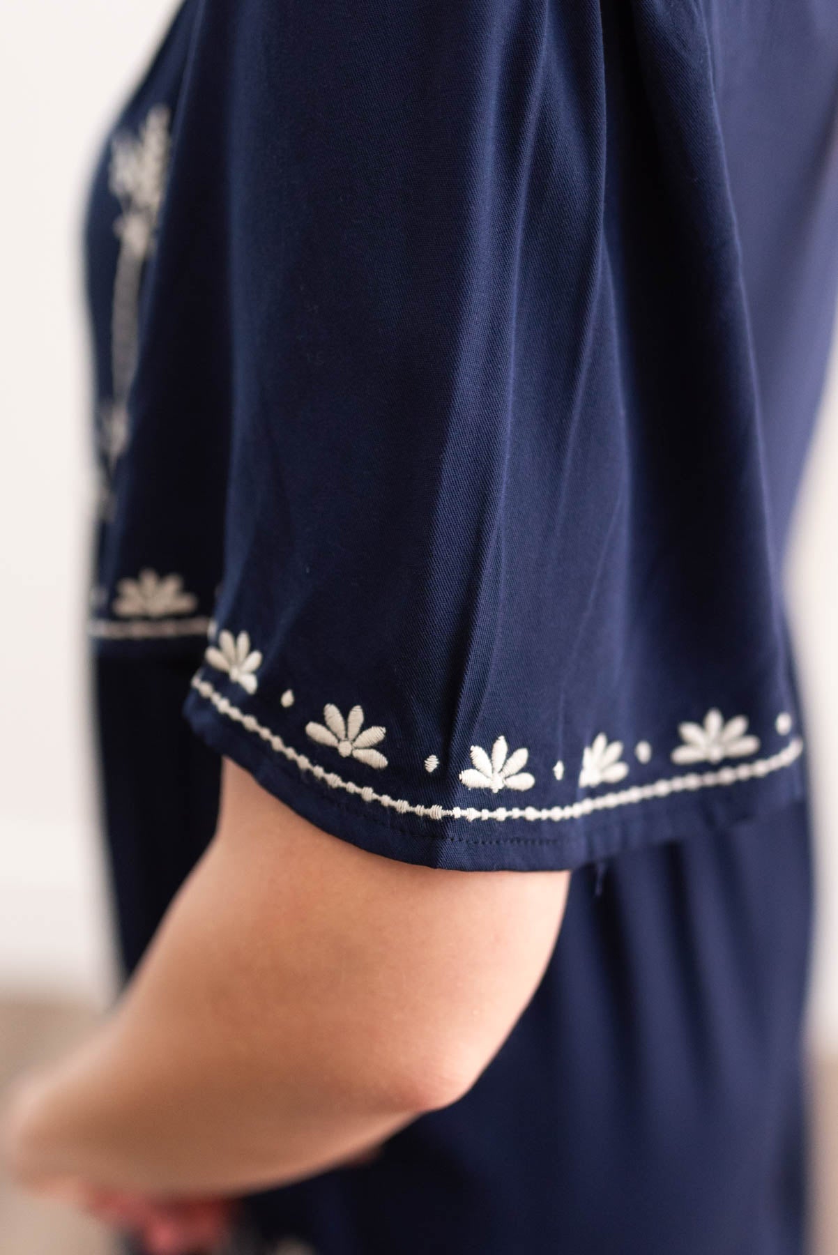 Lizbeth Navy Embroidered Dress