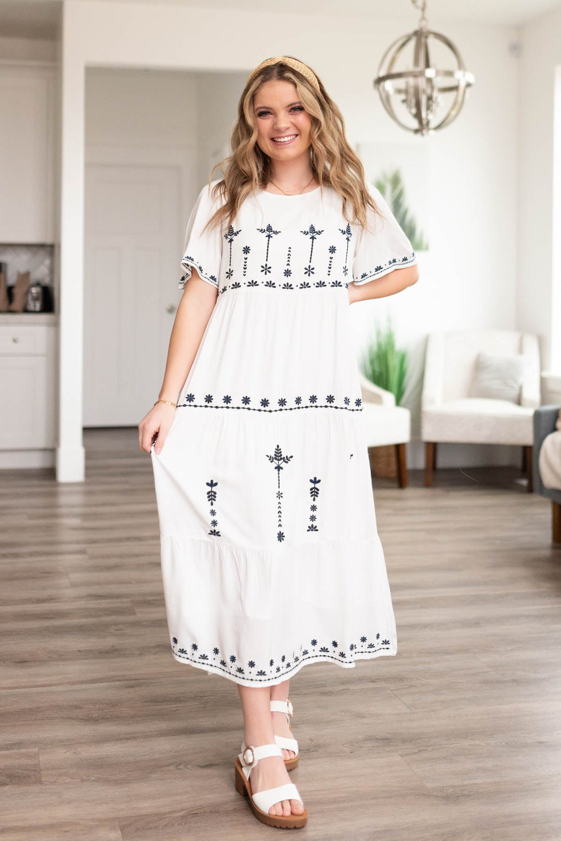 Lizbeth White Embroidered Dress
