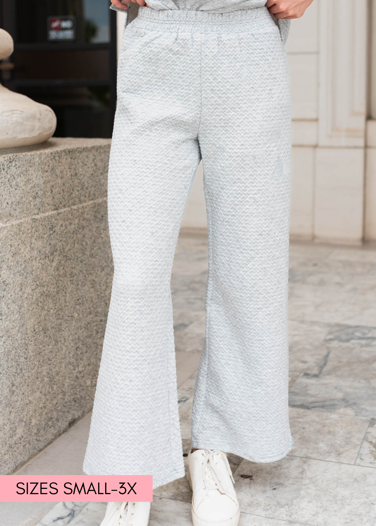 Loanna Heather Grey Knit Pants