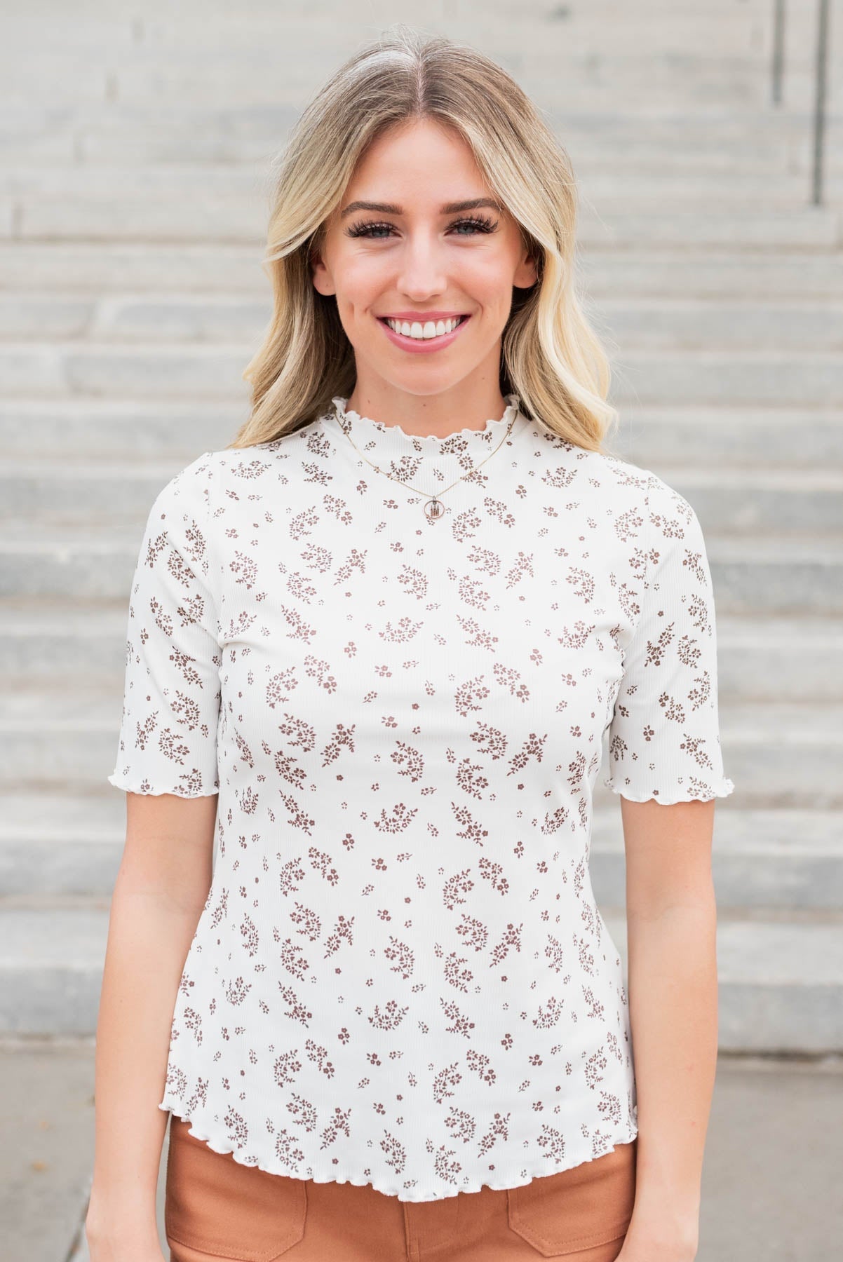 Loren Ivory Floral Top