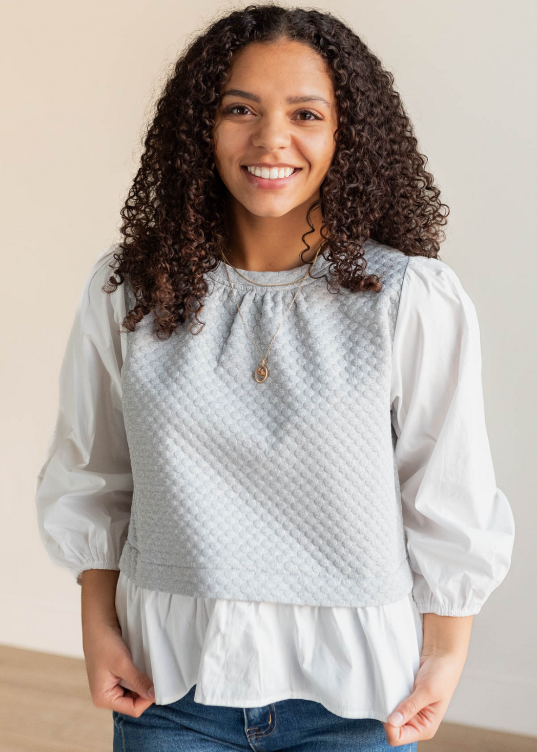Lorretta Heather Grey Blouse