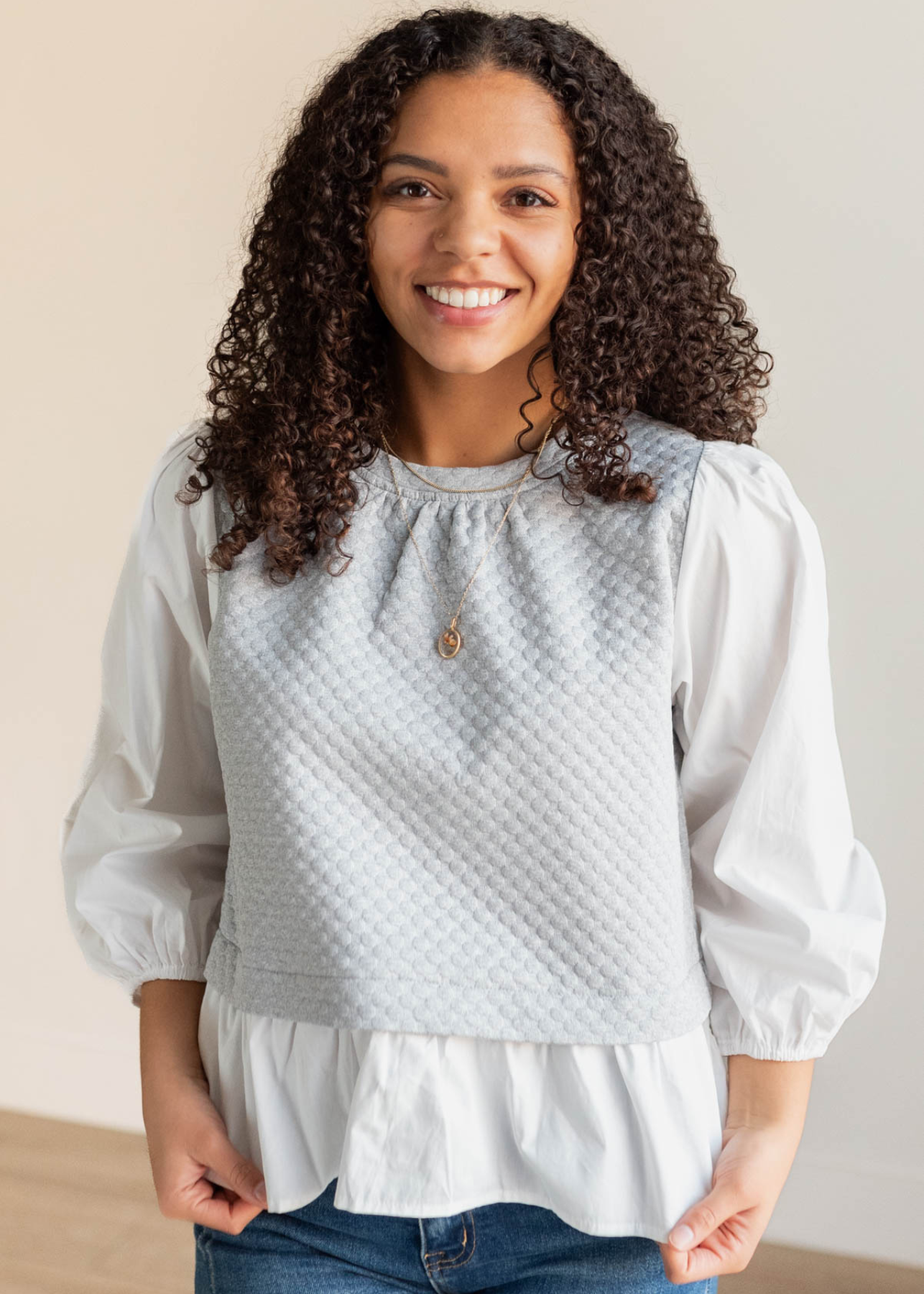Lorretta Heather Grey Blouse