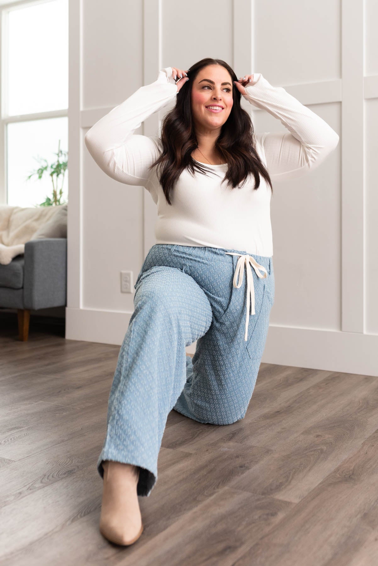 Loryn Light Denim Pattern Pants