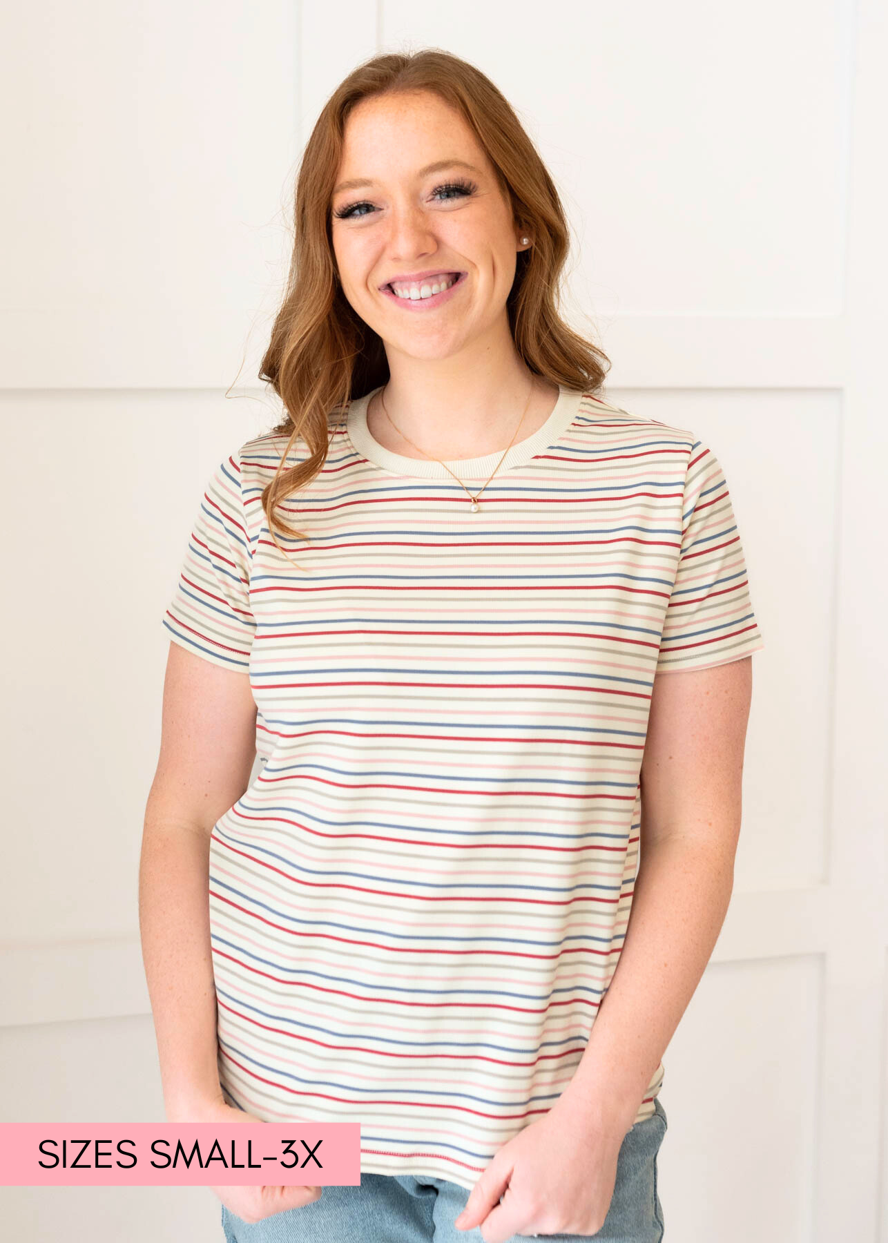 Louisa Ivory Multi Stripe Top
