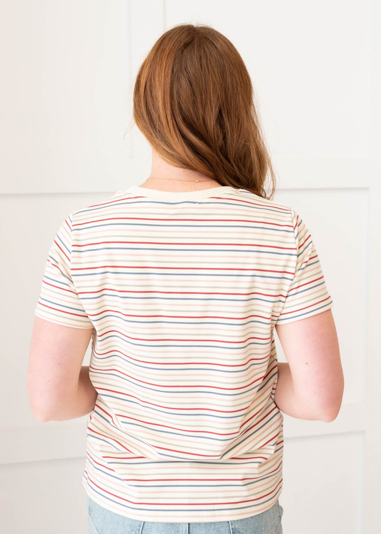 Louisa Ivory Multi Stripe Top