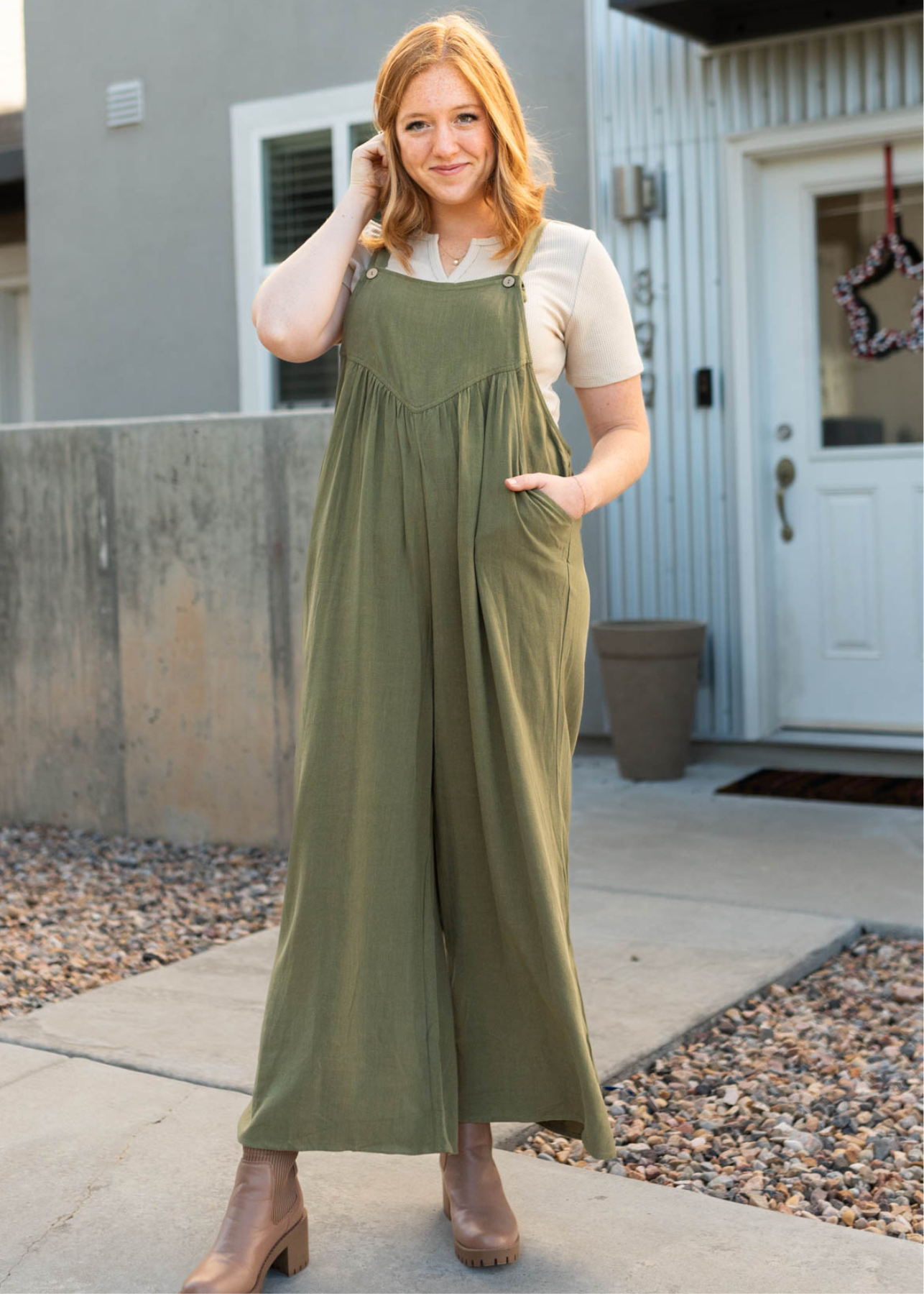 Luann Olive Jumpsuit