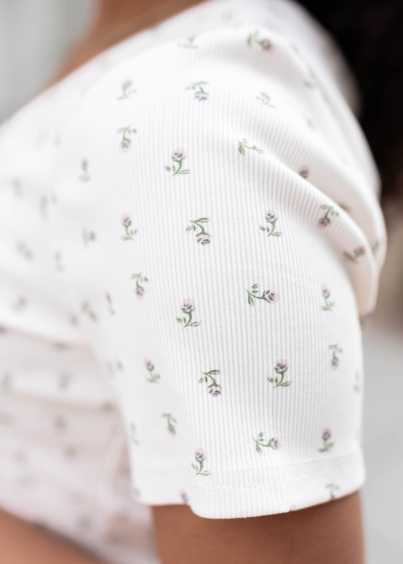 Lucie Ivory Sage Floral Top