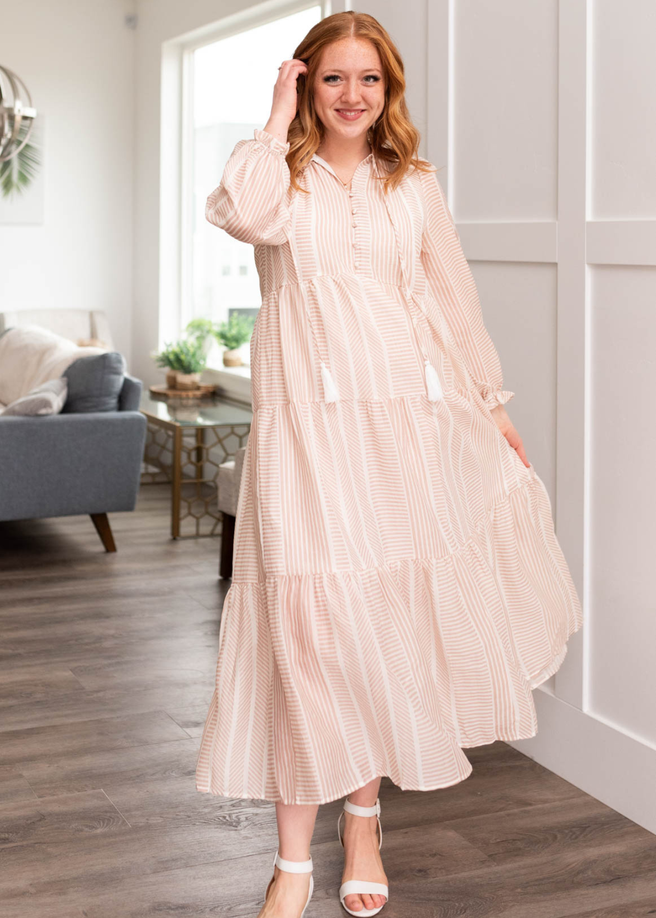 Lucy Tan Patterned Dress