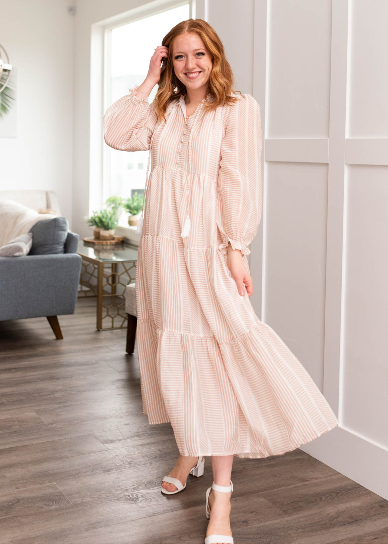 Lucy Tan Patterned Dress