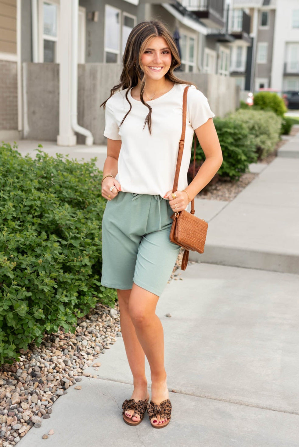 Lulu Sage Green Shorts