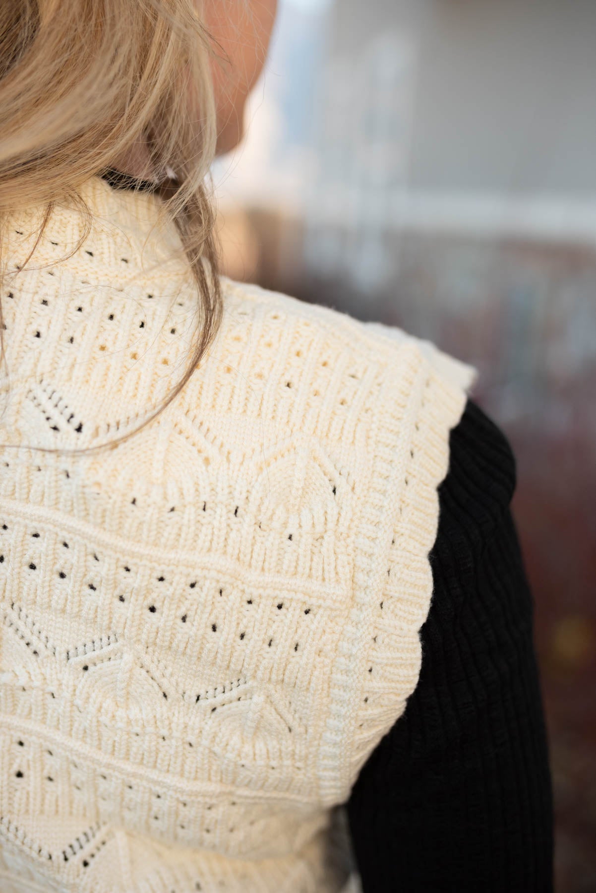 Lynessa Ivory Knit Sweater Vest
