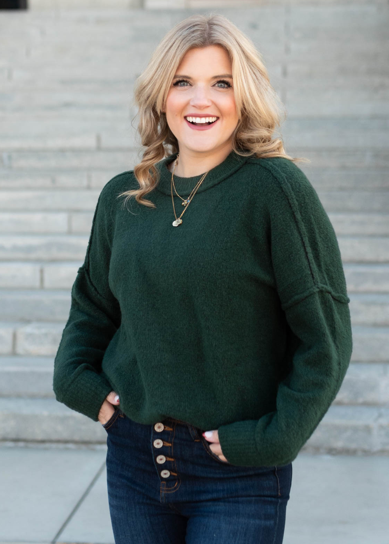 Lynleigh Hunter Green Knit Pullover