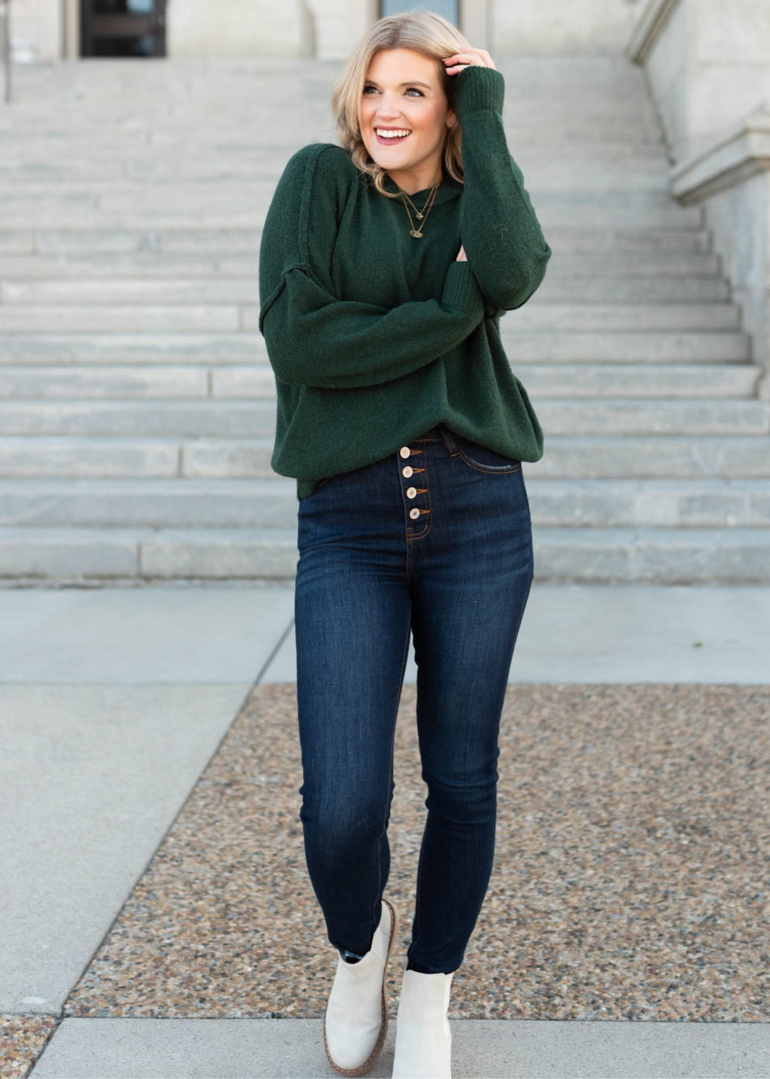 Lynleigh Hunter Green Knit Pullover