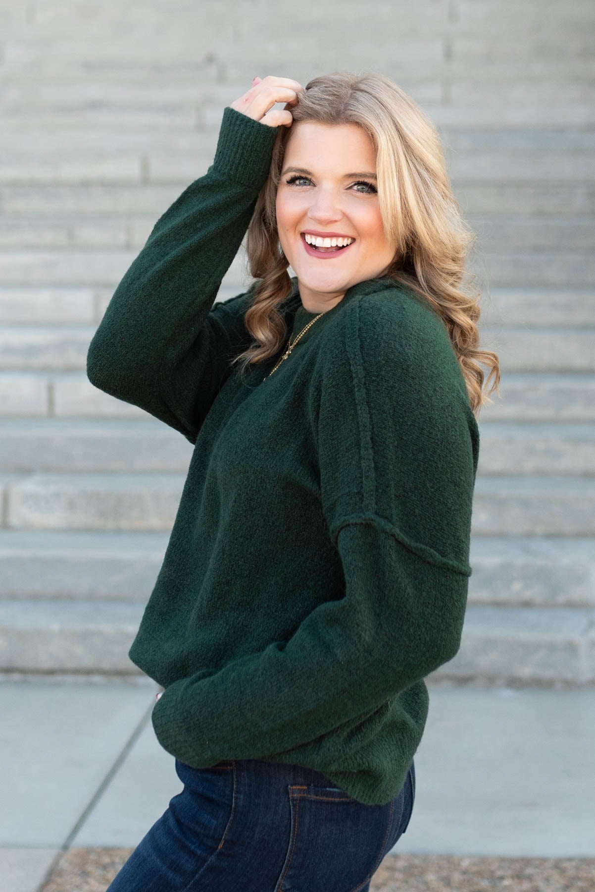 Lynleigh Hunter Green Knit Pullover